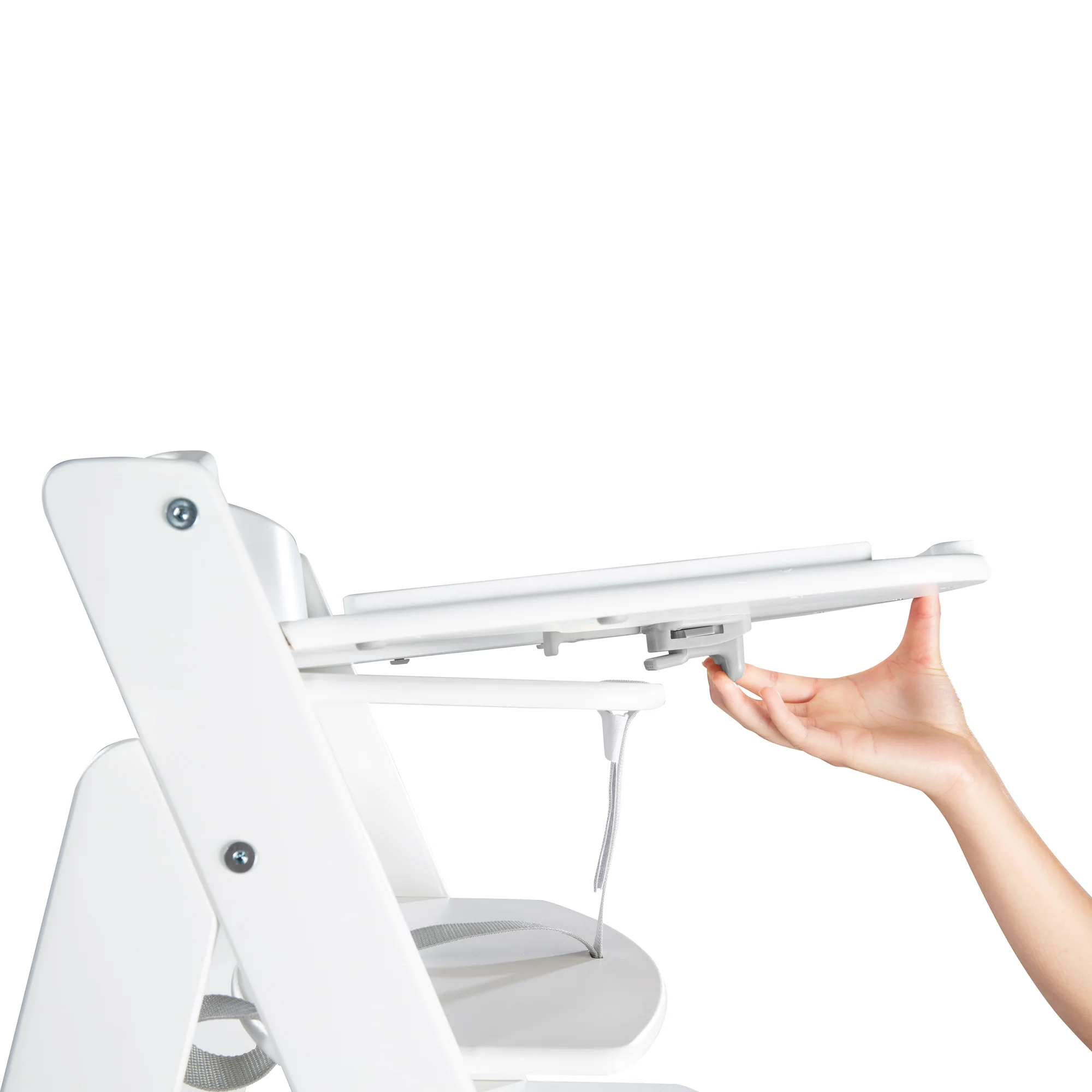 Essbrett für 'Sit Up Flex' - Kompatibel mit Gurtsystem & Auflagen - Holz weiß - Image 6