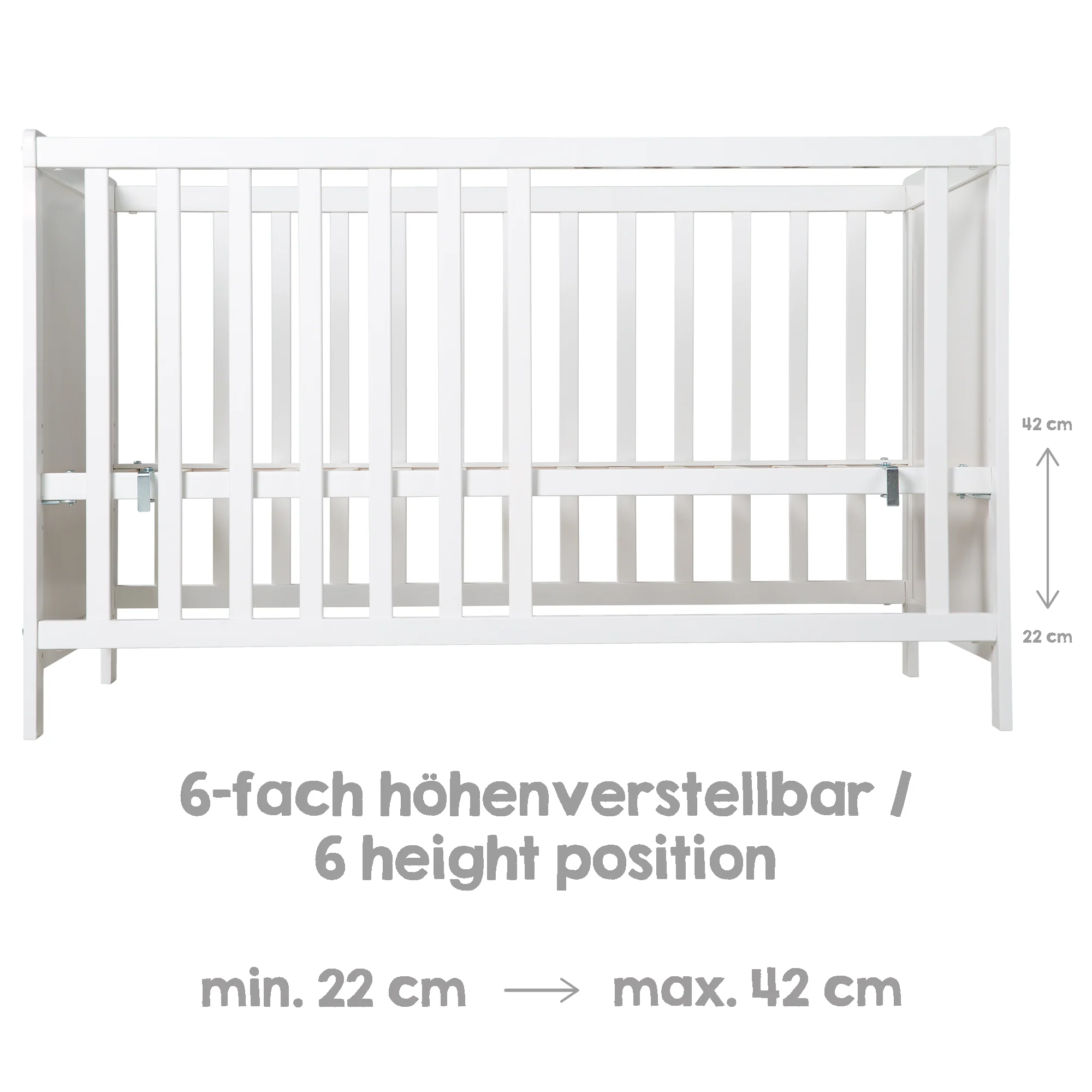 Kinderzimmerset 'roba Style' inkl. Wickelkommode & Beistellbett, mit Lattenrost, 60 x 120 cm, weiß - Image 12