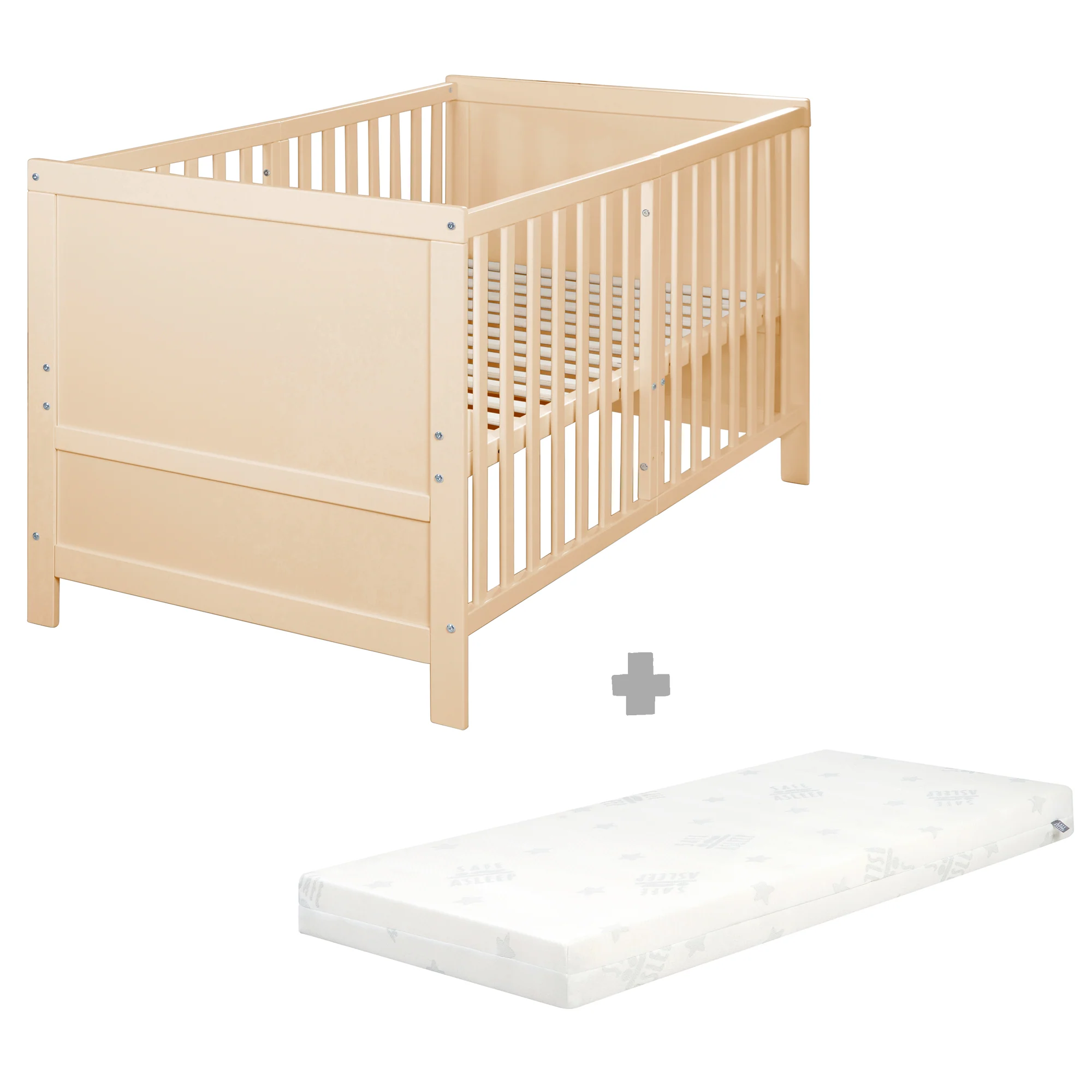 Kombi-Kinderbett EASY SLEEP 70x140 inkl. Umbauecken - Holz natur - Image 15