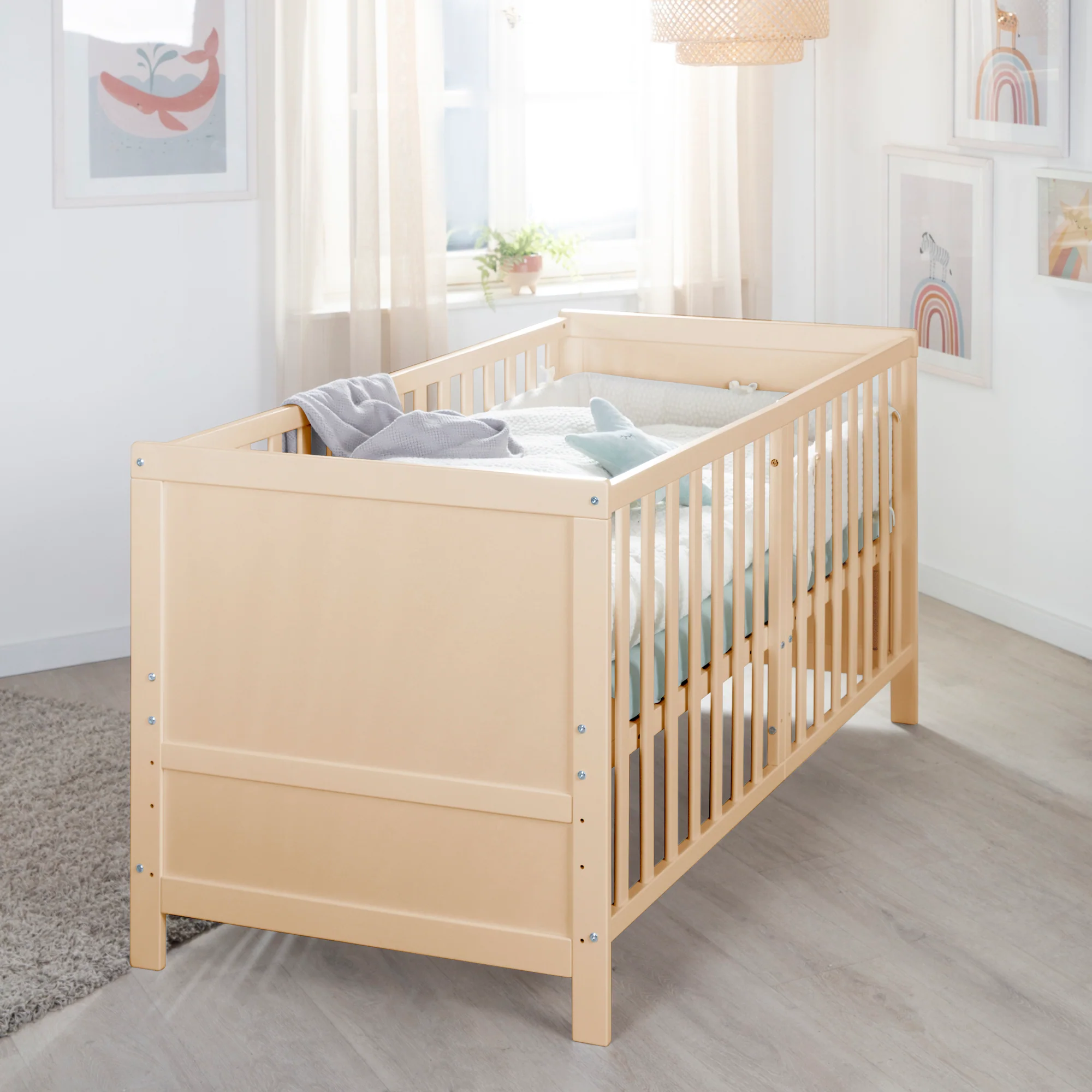 Kombi-Kinderbett EASY SLEEP 70x140 inkl. Umbauecken - Holz natur - Image 2