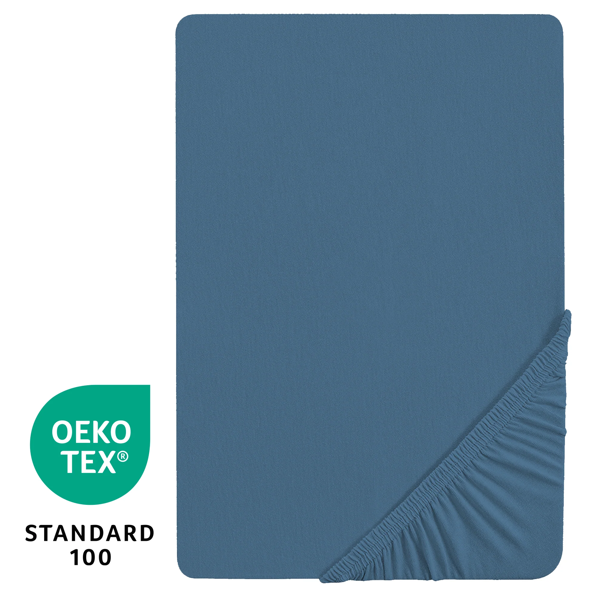 Spannbettlaken 'Seashells Indigo' - GOTS & Oeko Tex 100 zertifiziert - Jersey - Blau - Image 10