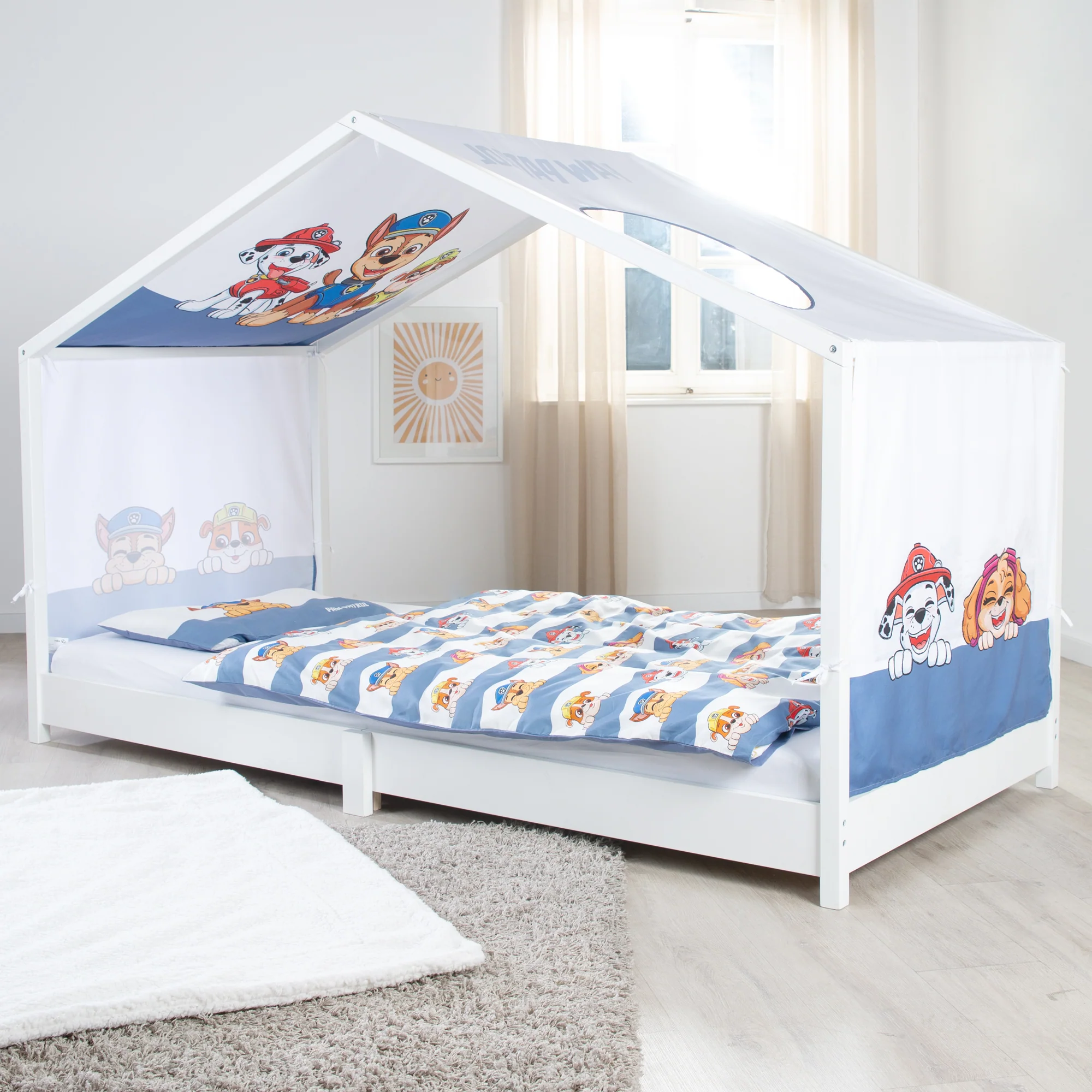 Hausbettbezug 90 x 200 cm 'Paw Patrol' - Weiß / Blau - Image 5