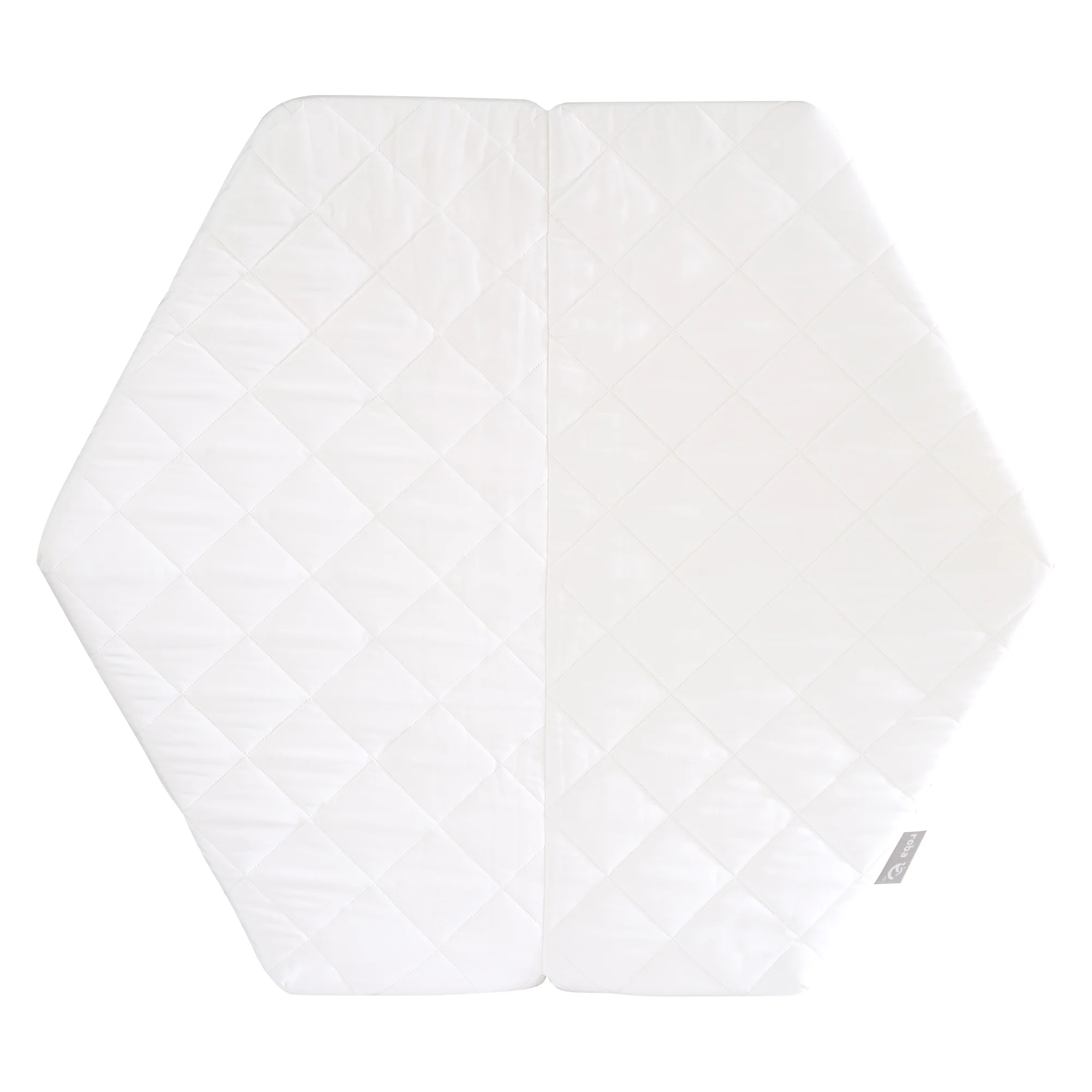Laufgittermatratze, 6-eckig, Laufstall-Matratze weiß, gesteppt, LxBxH 112 x 97 x 4 cm