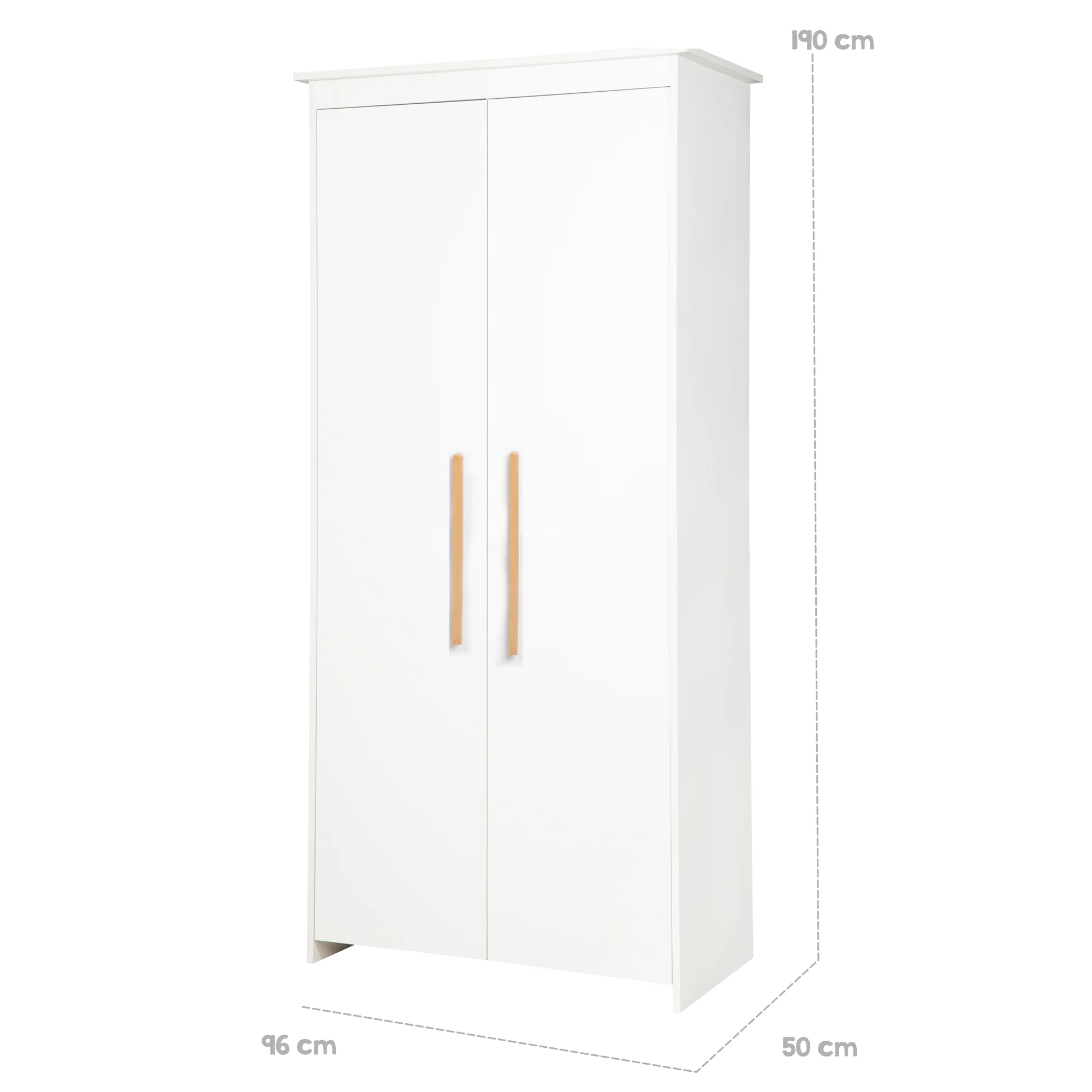 Kinderzimmer 'Lilo' - Kombi-Bett 70x140 + Wickelkommode + Kleiderschrank 2-türig - Weiß - Image 16
