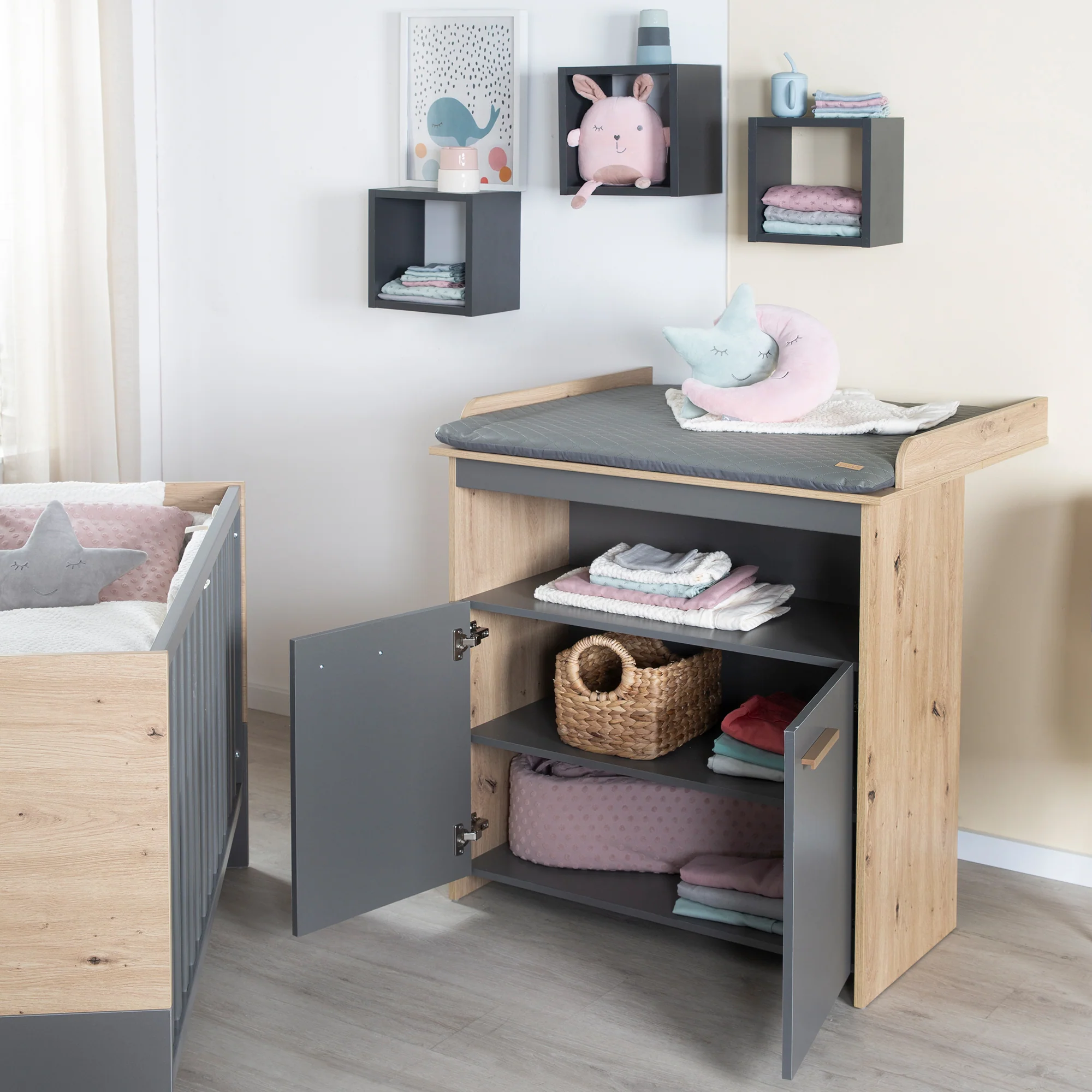 Kinderzimmerset 'Anna' 3-teilig - Anthrazit / Dekor Kent Eiche - Image 11