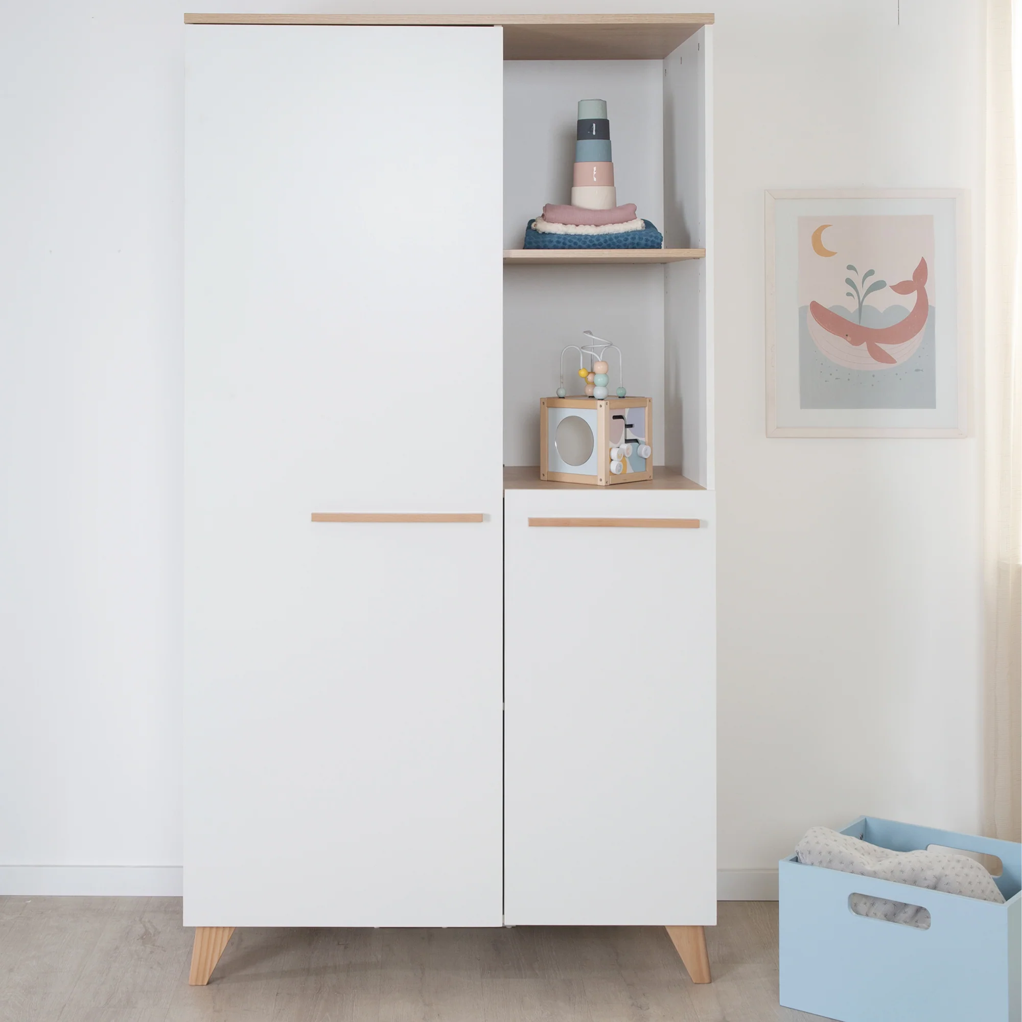 Babyzimmer 'Leon' 3-teilig - Modulares Möbelset - Weiß / Dekor Othello Eiche - Image 17