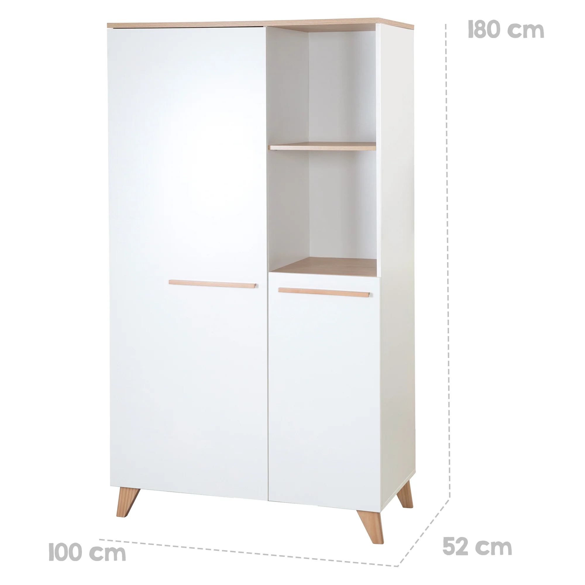 Babyzimmer 'Leon' 3-teilig - Modulares Möbelset - Weiß / Dekor Othello Eiche - Image 26