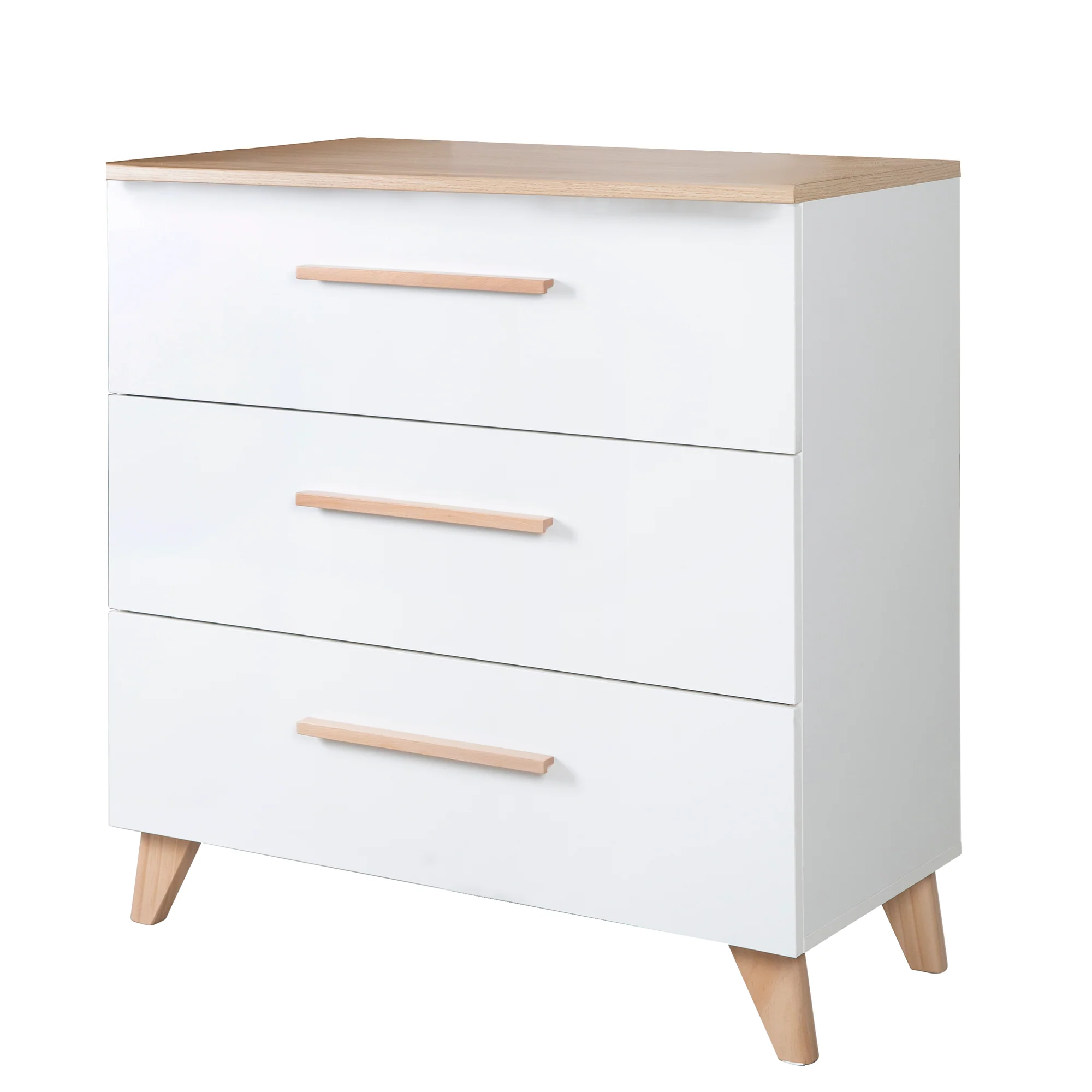 Babyzimmer 'Leon' 3-teilig - Modulares Möbelset - Weiß / Dekor Othello Eiche - Image 4