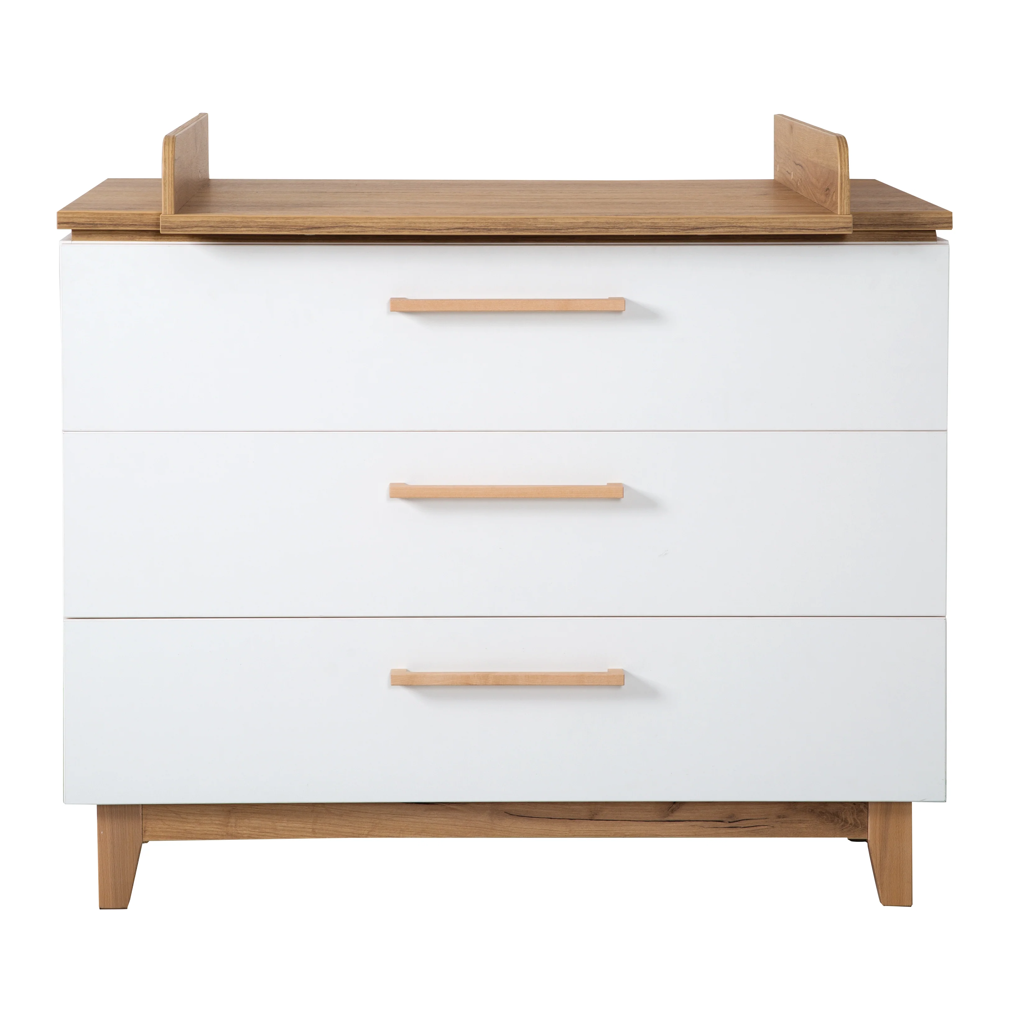 Zimmerset 'Finn' inkl. Kombi-Bett 70 x 140 cm, Wickelkommode & 3-türigem Schrank, Weiß/ Goldeiche - Image 14