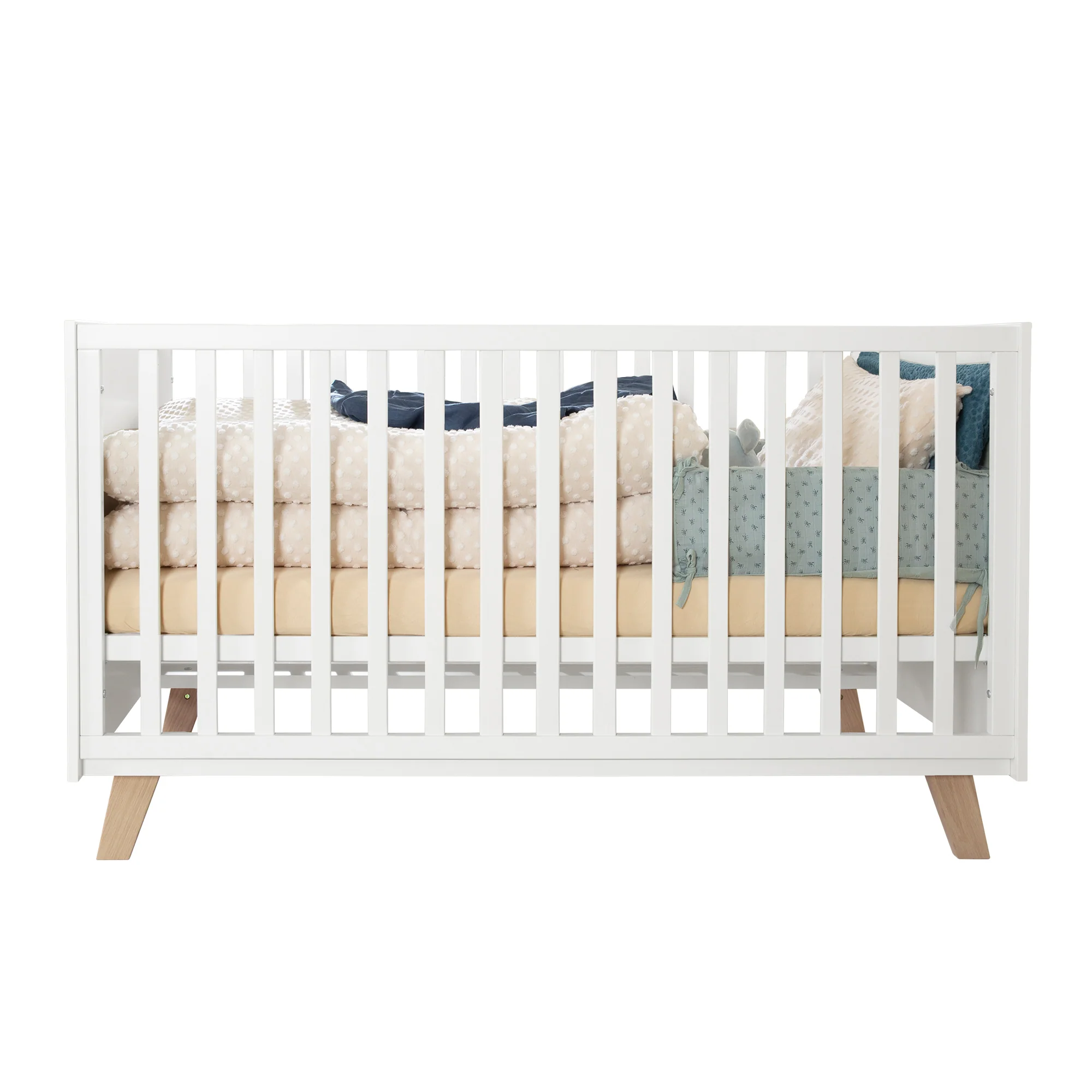 Kinderzimmer 3-teilig 'Smile' - Kombi-Bett + Wickelkommode + Kleiderschrank - Artisan Eiche / Weiß - Image 4