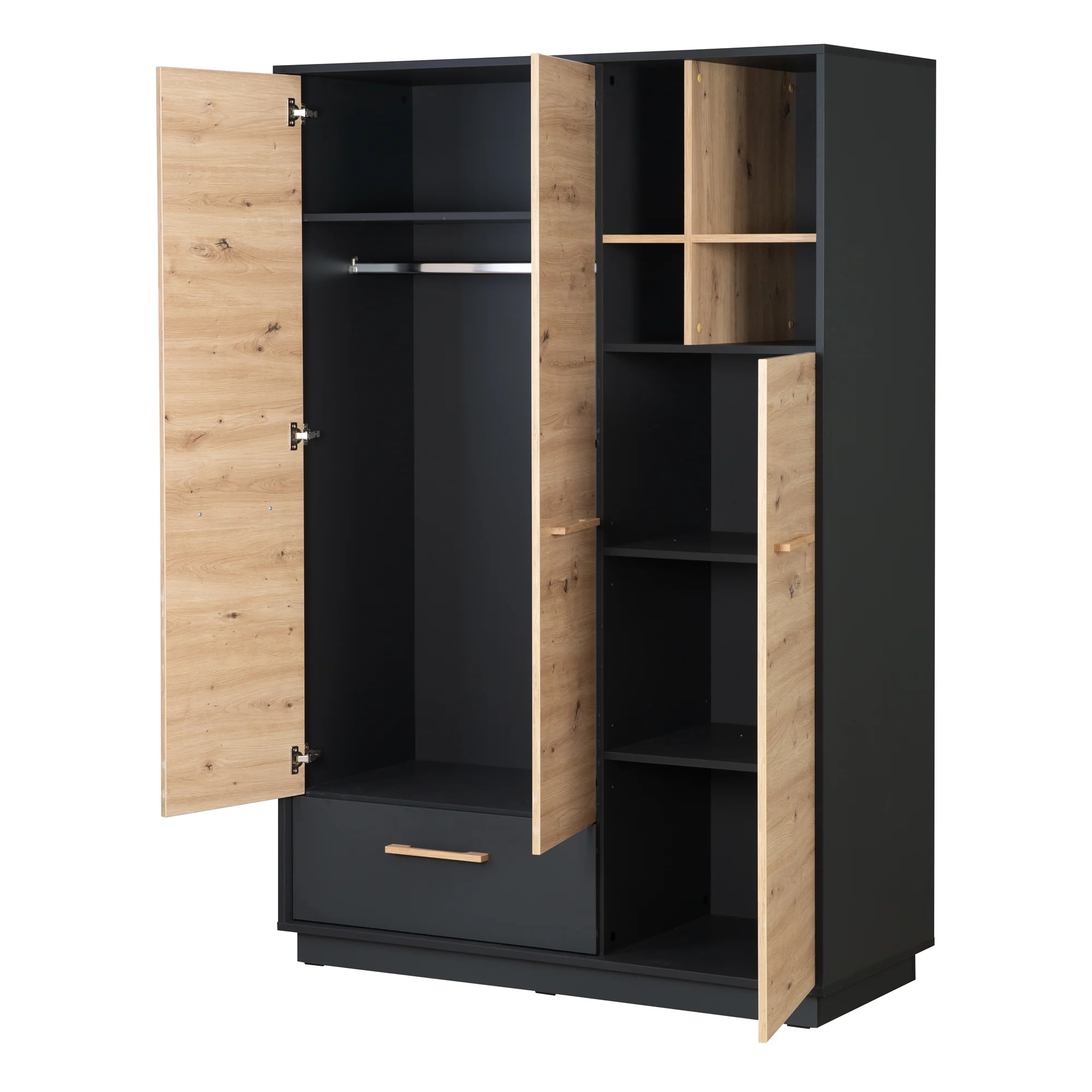 Kinderzimmerset 'Lenn' 3-teilig - Bett 70x140 + Wickelkommode + Kleiderschrank 3-türig - Image 18