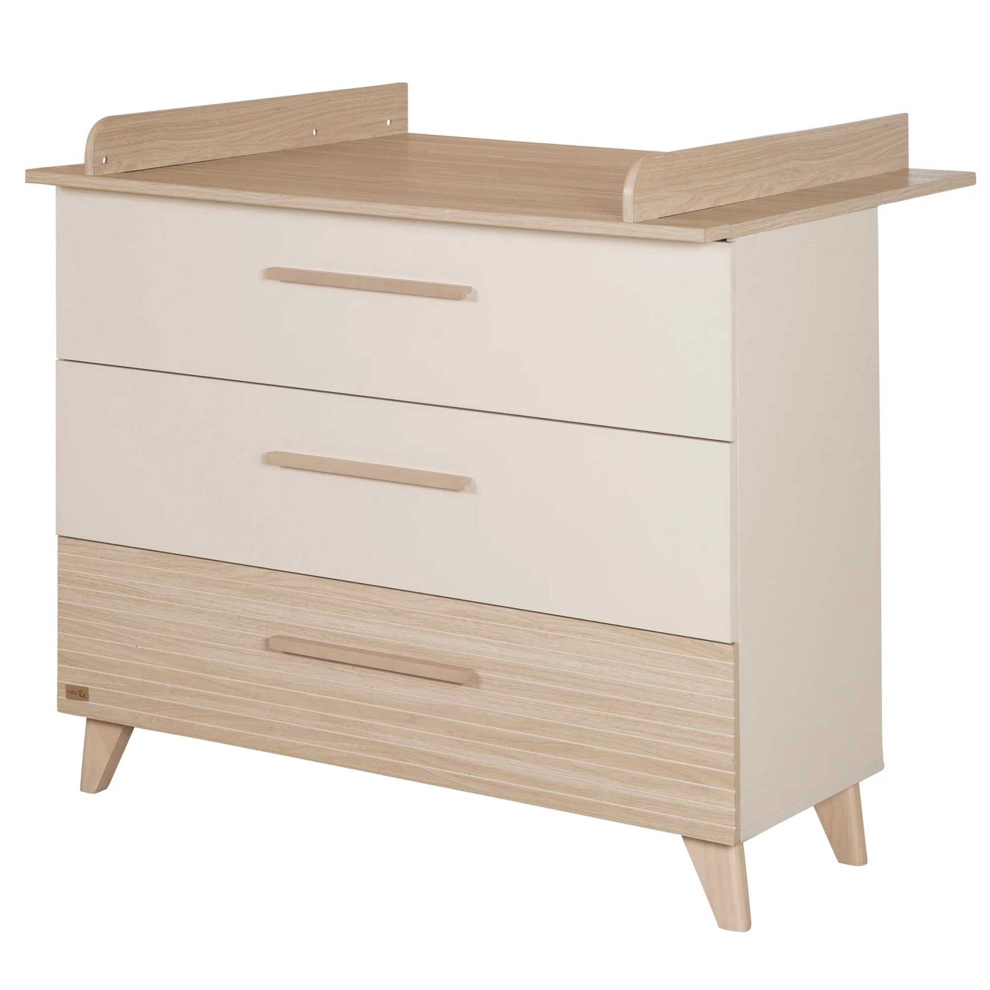 Kinderzimmer 'Sidney' 3-teilig - Kinderbett 70 x 140 cm + Kommode + Kleiderschrank - Cashmere / Eiche - Image 4
