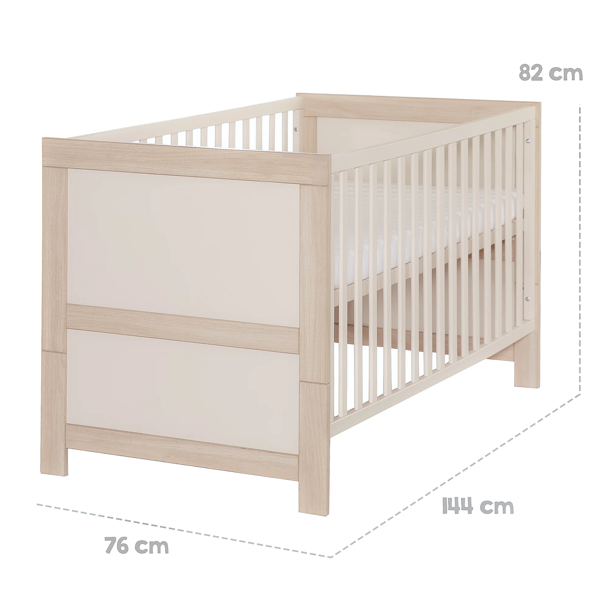 Kinderzimmer Set 3-teilig 'Momo' - Griffe aus Massivholz - Cashmere / Tristan Eiche - Image 6