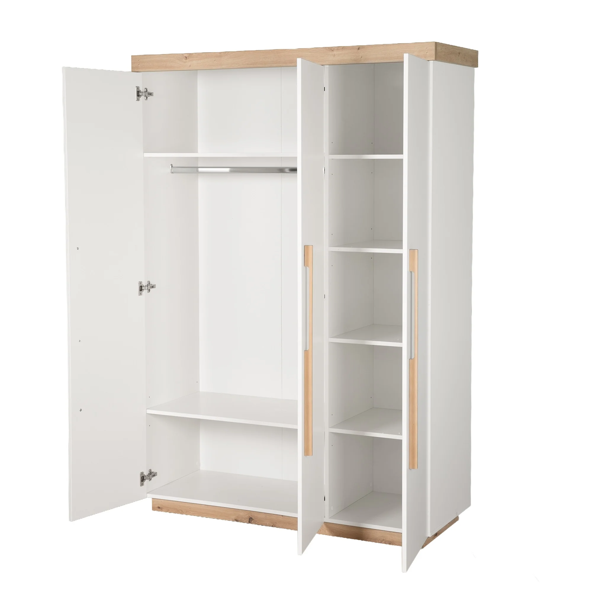 Kinderzimmer Set 'Lumo' 3-teilig - Kombi-Bett + Wickelkommode + Kleiderschrank - Weiß / Artisan Eiche - Image 19