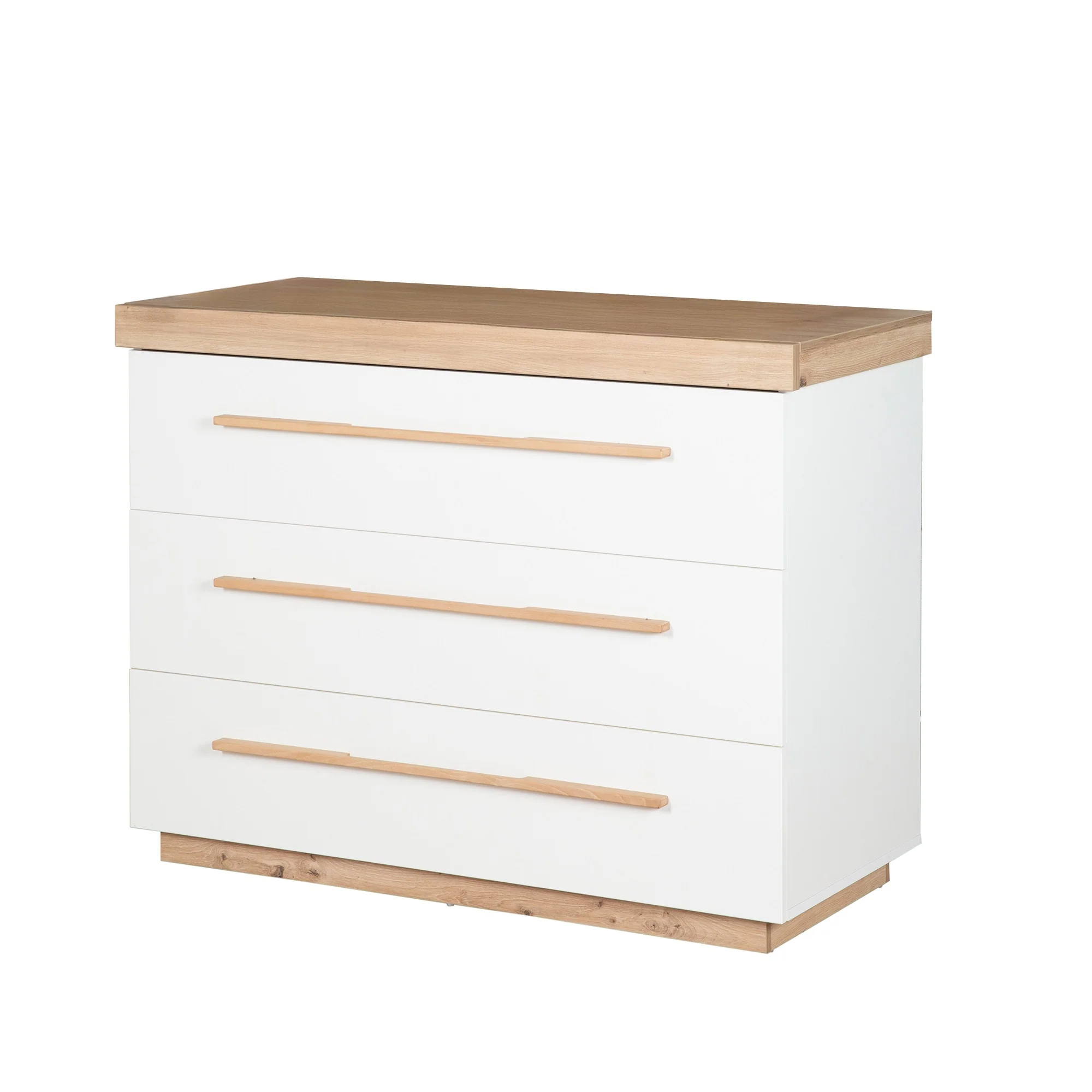 Kinderzimmer Set 'Lumo' 3-teilig - Kombi-Bett + Wickelkommode + Kleiderschrank - Weiß / Artisan Eiche - Image 7