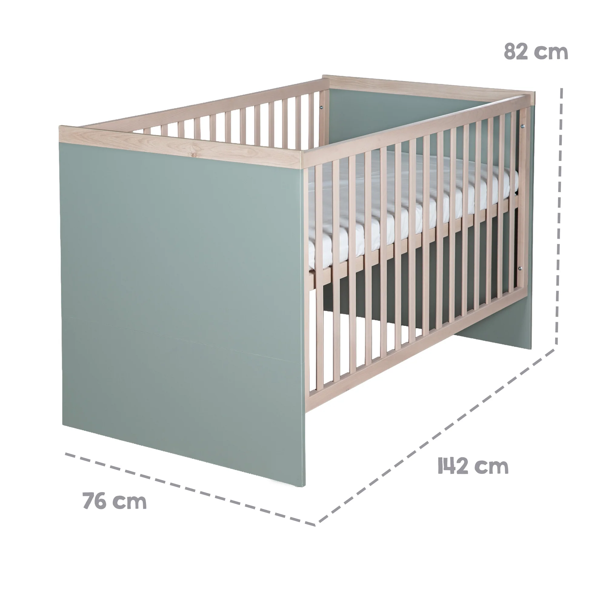 Babyzimmer 'Selva' 3-teilig - Offene Fächer & Soft Close - Reed Green / Virginia Chestnut - Image 26