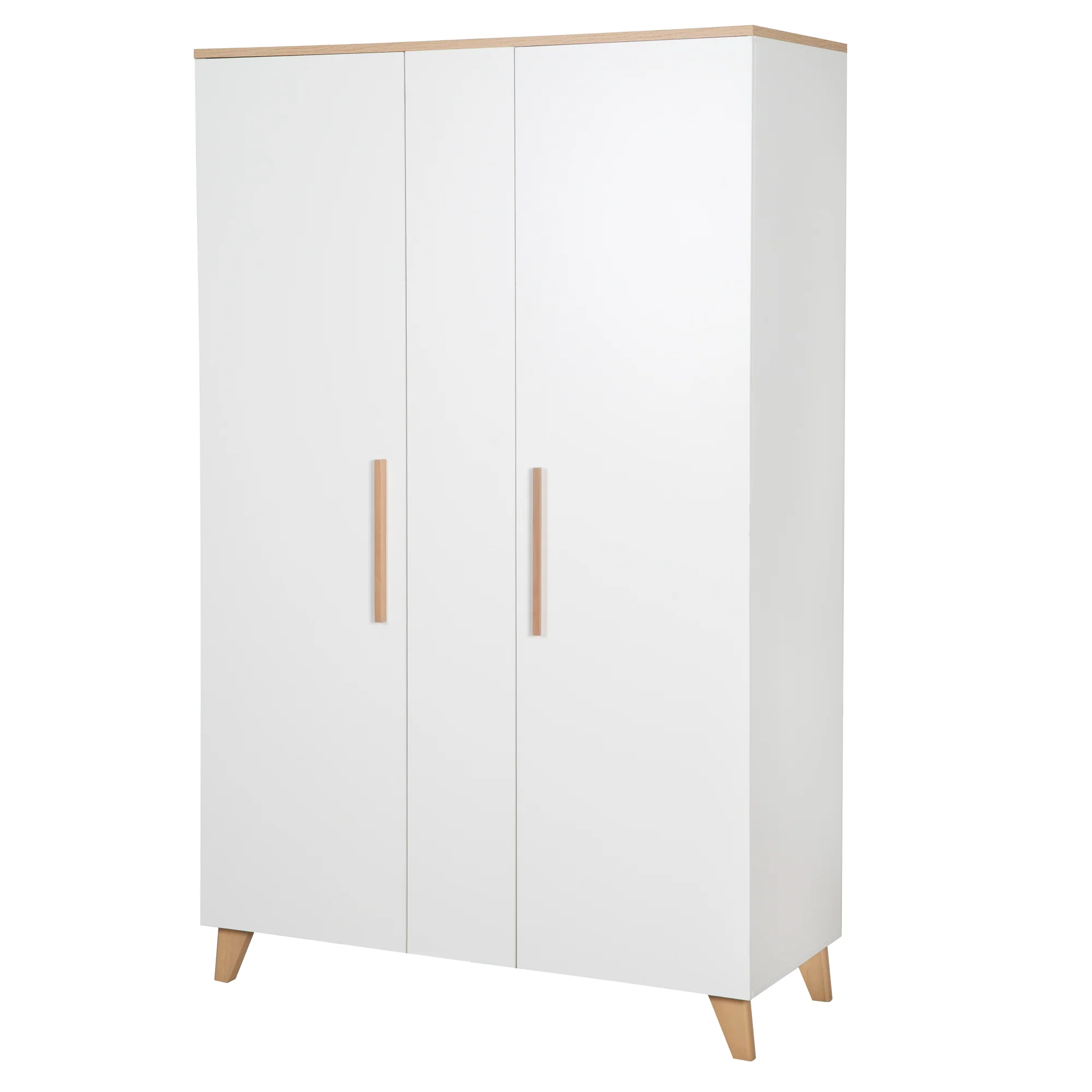 Babyzimmer Leon 3-teilig - Baby- & Beistellbett 60x120 + Kommode + Kleiderschrank 2,5-türig - Weiß / Othello Eiche - Image 18