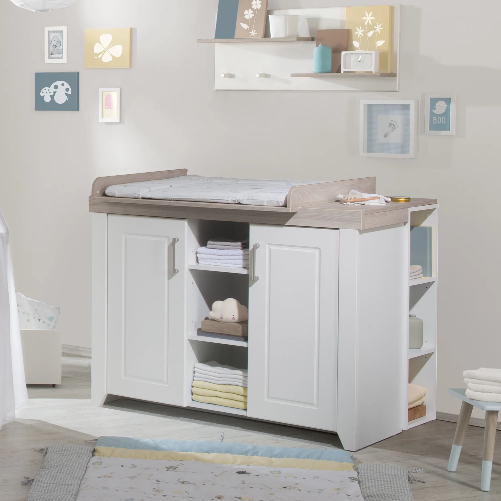 Zimmerset 'Felicia', inkl. Kombi-Bett 70 x 140 cm & breiter Wickelkommode, Luna Elm/weiß - Image 14