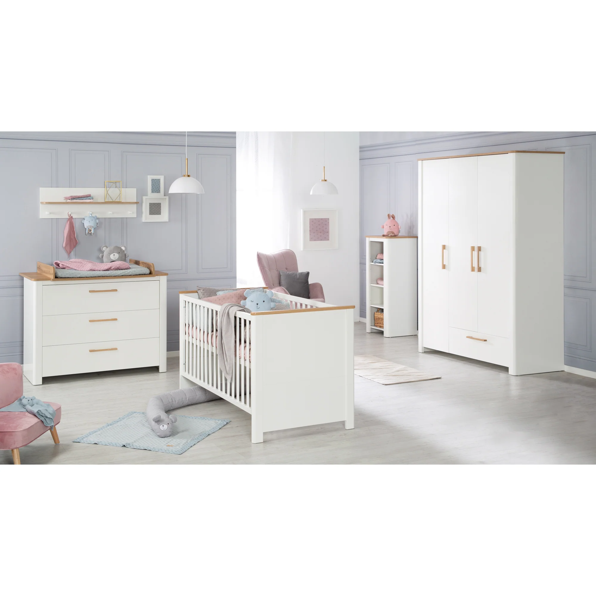 Möbelset 'Ava‘ 2-teilig, inkl. Kombi-Kinderbett 70 x 140 cm & Wickelkommode schranktief - Image 3