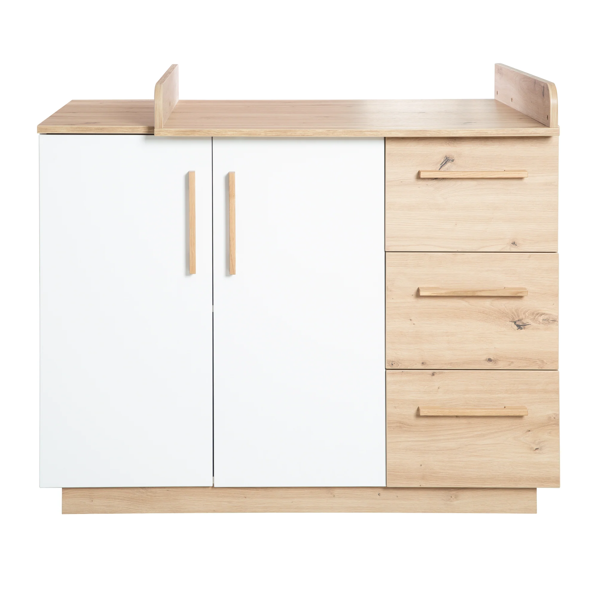 Möbelset 'Lion 2-teilig - Kombi-Kinderbett 70x140 + Wickelkommode breit - Weiß - Dekor 'Artisan Eiche' - Image 19