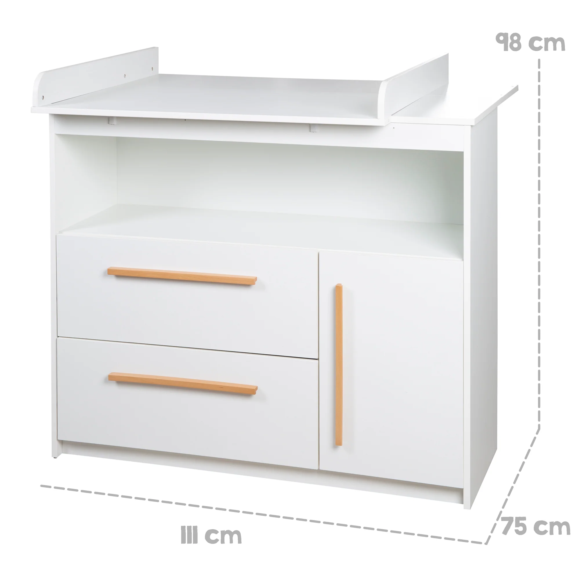 Möbelset 'Lilo' - Kombi-Kinderbett 70x140 cm + Wickelkommode - Weiß - Image 5