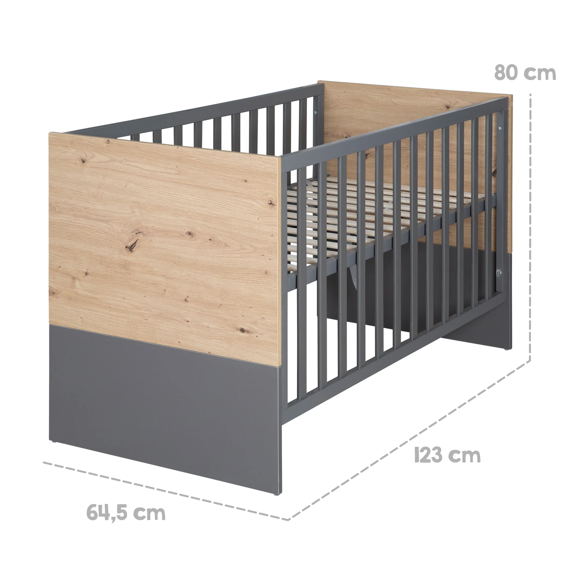 Babymöbel-Set 'Anna' 2-teilig - Anthrazit / Dekor Kent Eiche - Image 14