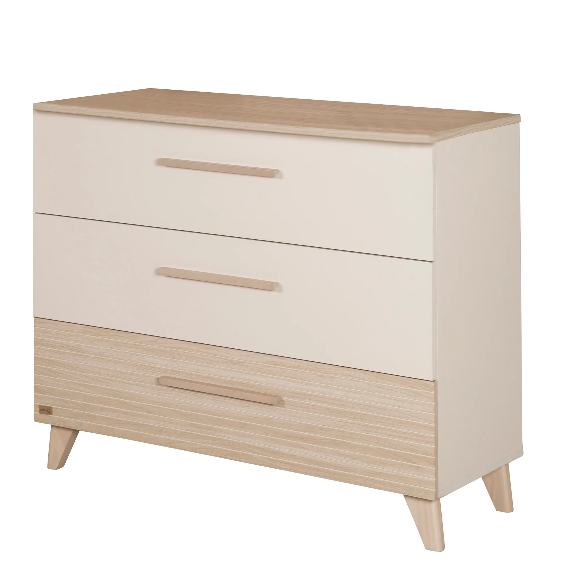 Möbelset 'Sidney' 2-teilig - Kinderbett 70x140 cm + Wickelkommode - Cashmere / Eichen Dekor - Image 9
