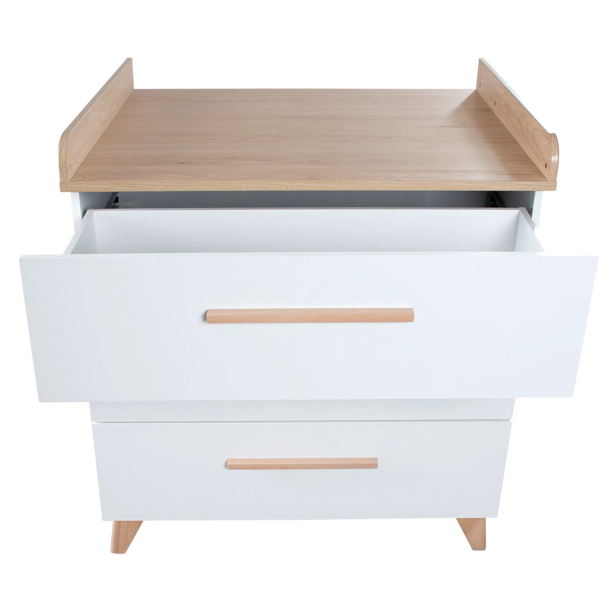 Möbelset 'Leon' 2-teilig - Kombi-Bett 70x140 cm & Wickelkommode - Weiß / Othello Eiche - Image 13