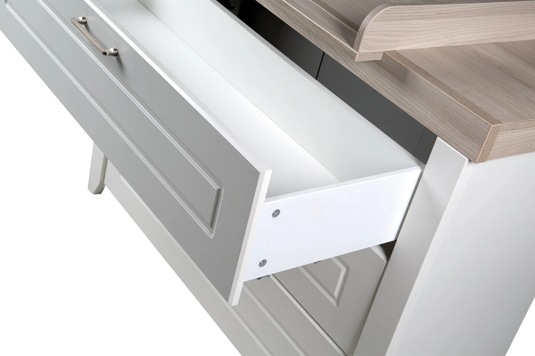 Zimmerset 'Felicia' inkl. Kombi-Bett 70 x 140 cm, Wickelkommode & 3-türigem Schrank, Luna Elm / weiß - Image 19