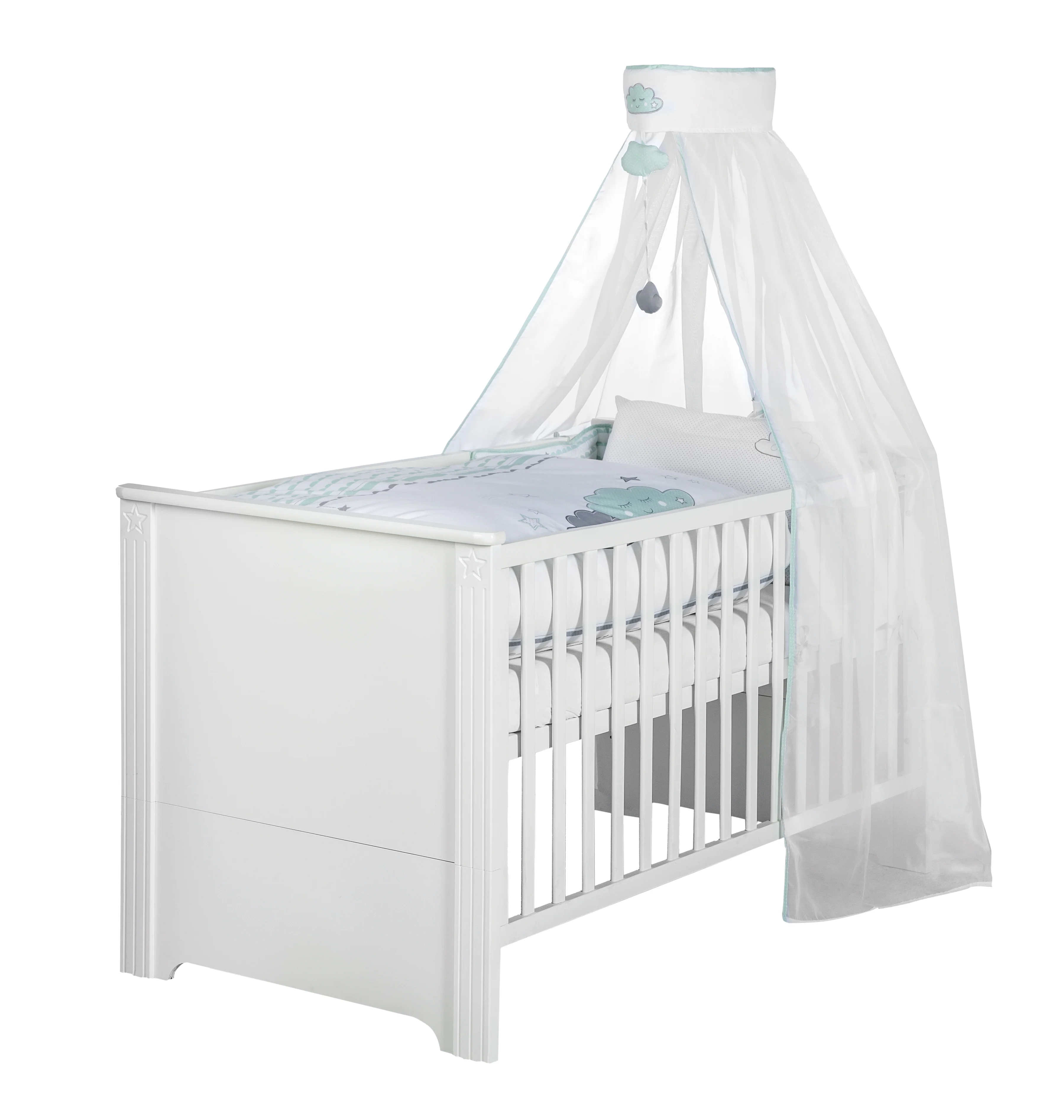 Kindermöbelset 'Maxi' weiß inkl. Kombi-Bett, 70 x 140 cm & breiter Wickelkommode - Image 4