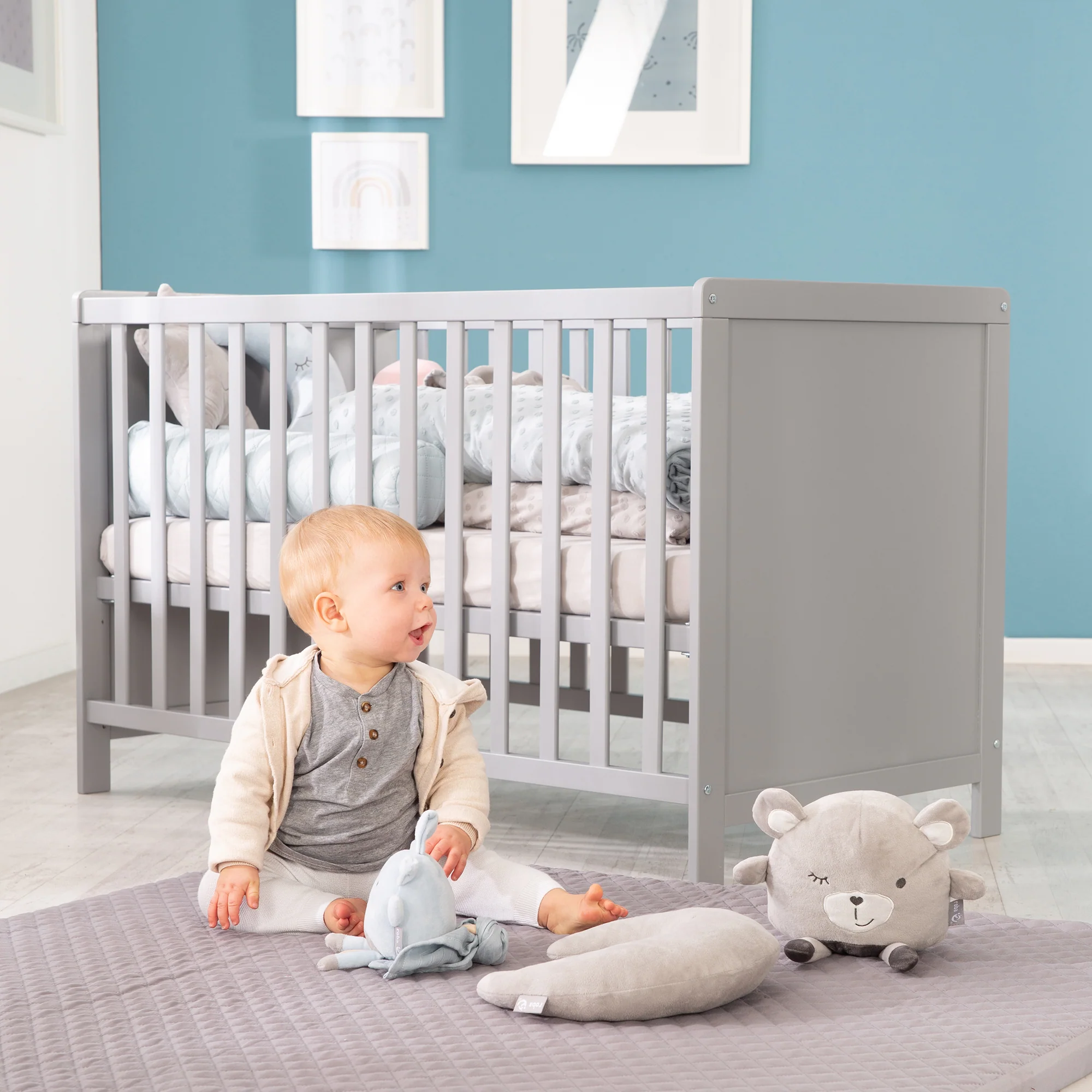 Möbelset 'Hamburg' - Baby- & Beistellbett 60x120 + Wickelkommode - Taupe - Image 6