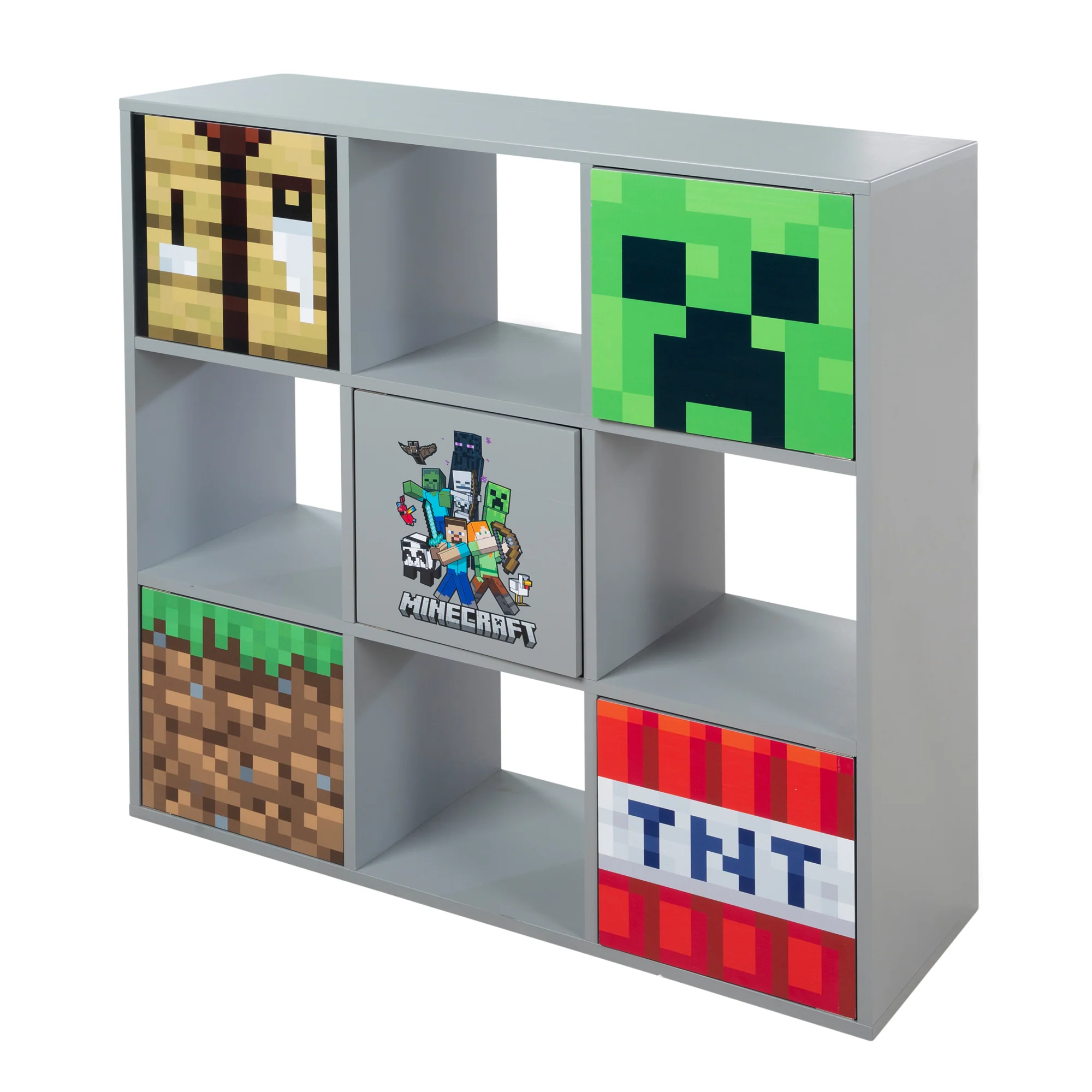 Regal 'Minecraft' mit 4 Fächern & 5 Türen - Push to Open System - Grau - Image 8