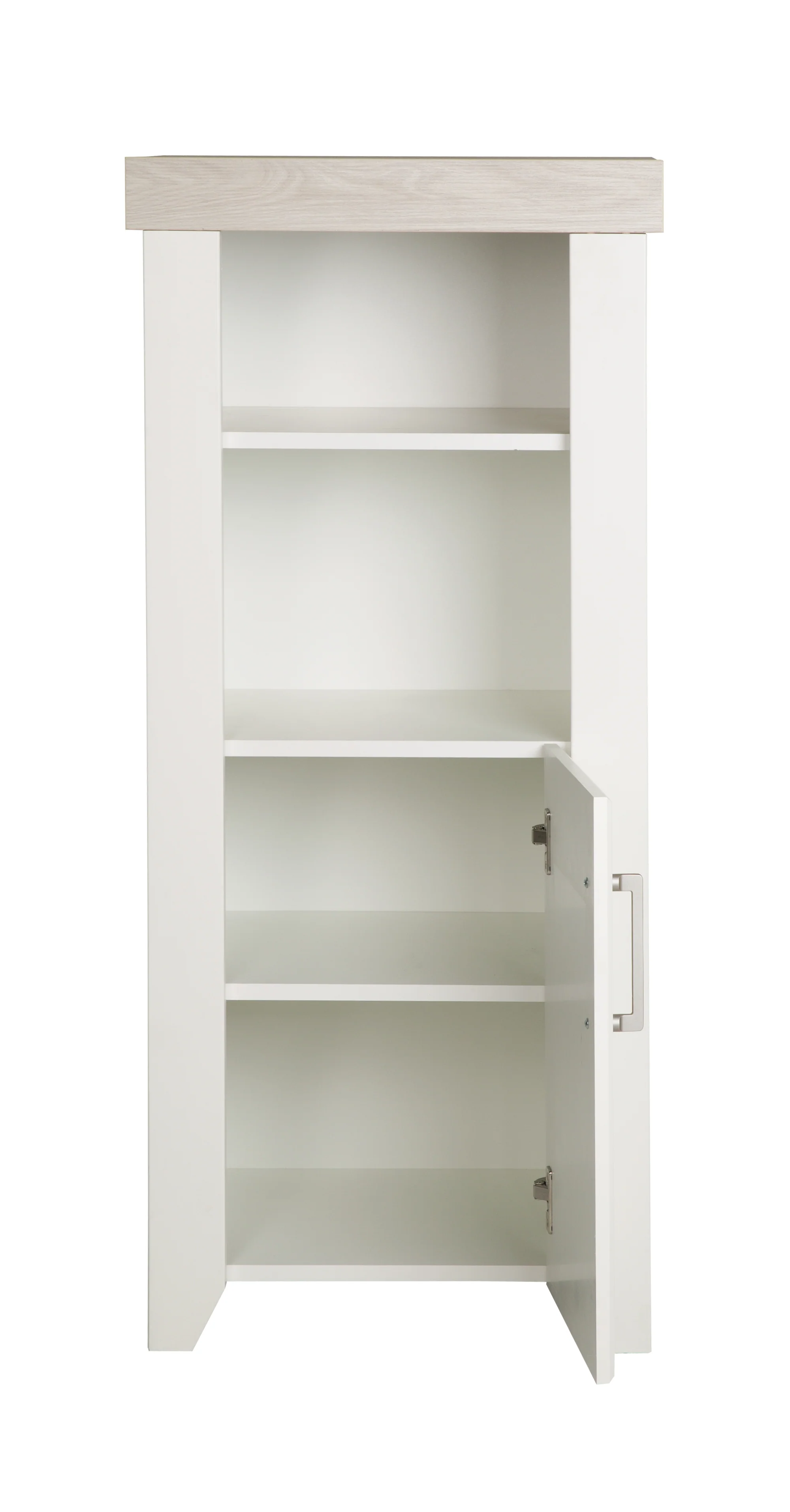 Standregal 'Felicia‘ mit Korpus im Dekor Weiß, Fronten Canadian White, Kranz im Dekor Luna Elm - Image 5