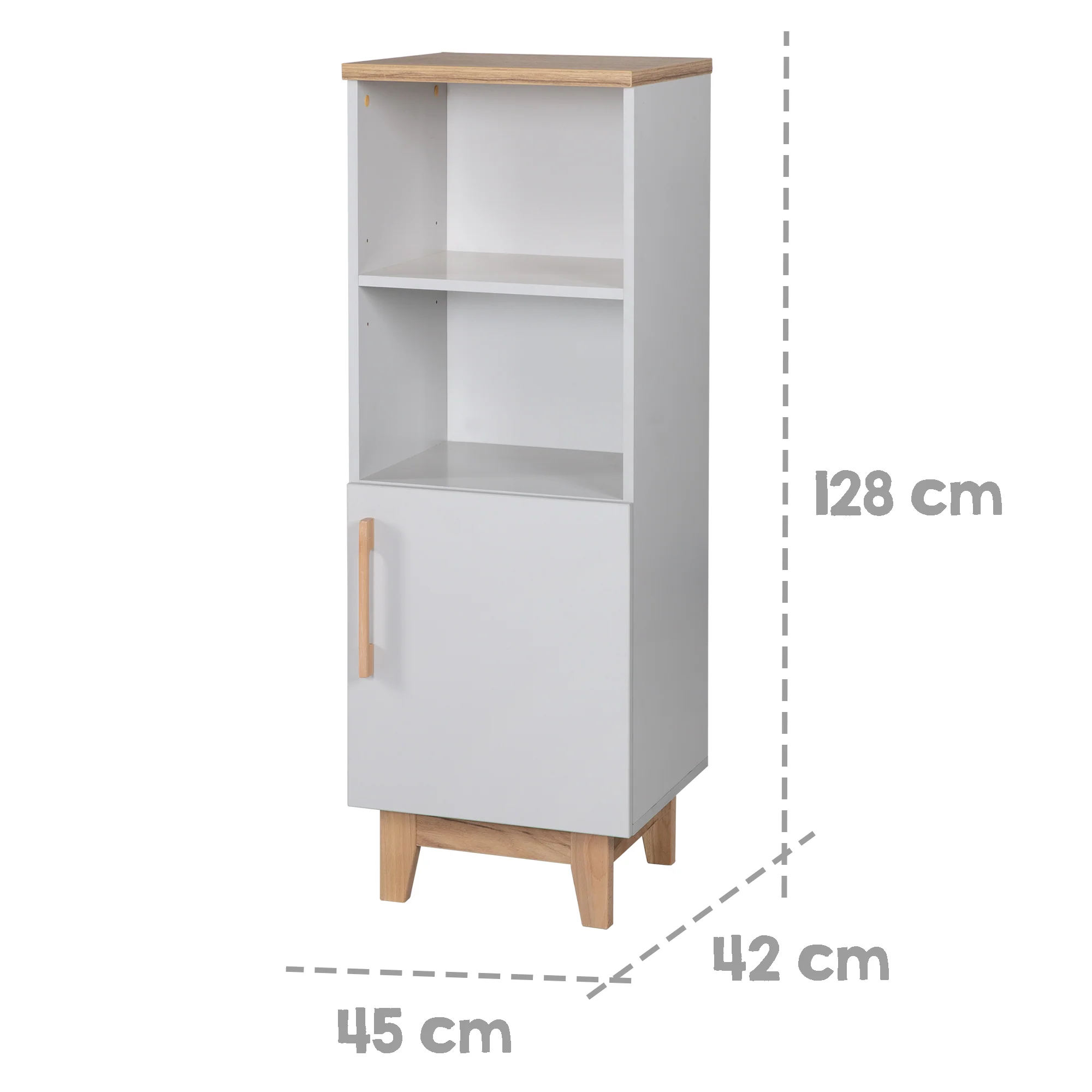 Standregal 'Caro', aus Holz für Baby- & Kinderzimmer, Soft-Close-Technik, Lichtgrau / Goldeiche - Image 3