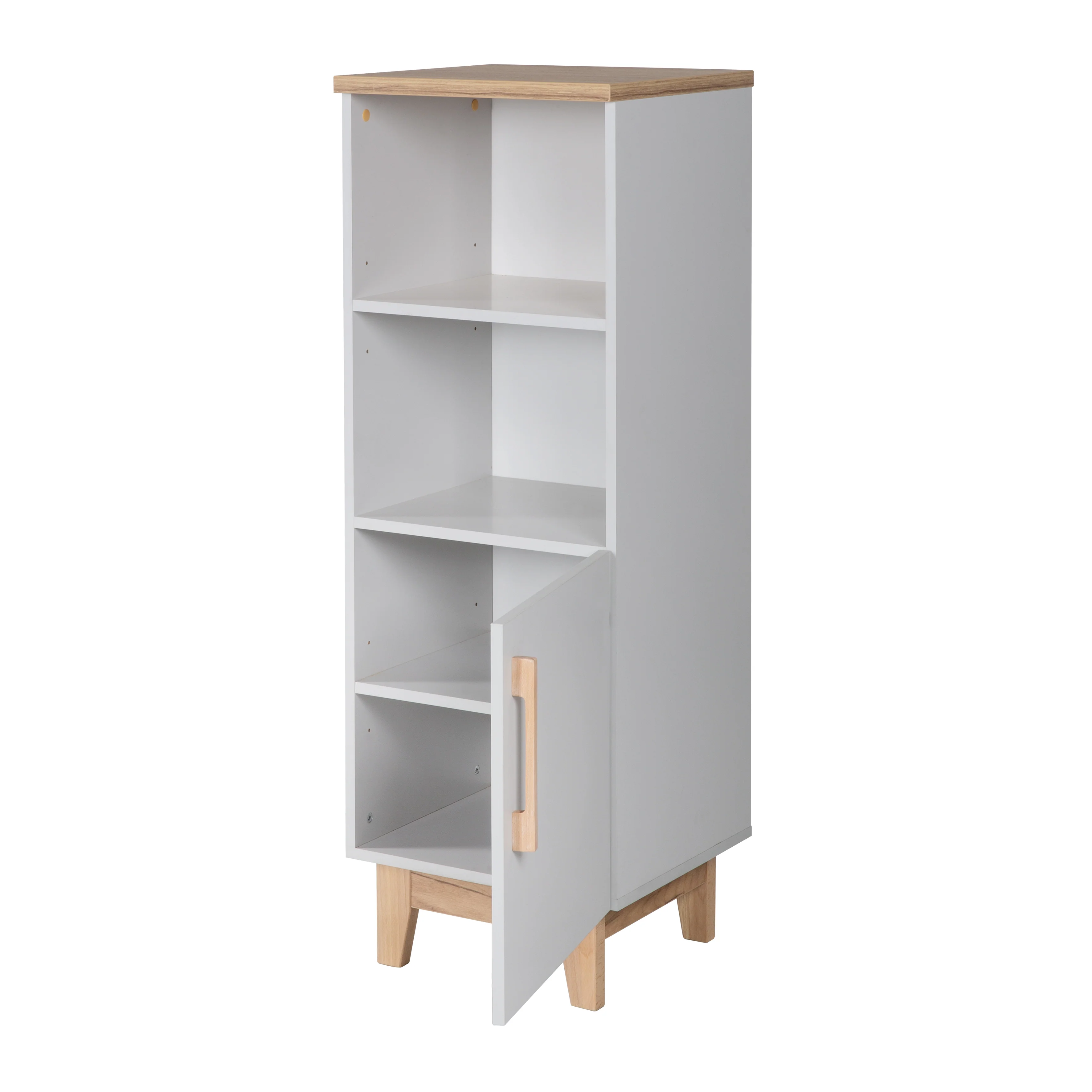 Standregal 'Caro', aus Holz für Baby- & Kinderzimmer, Soft-Close-Technik, Lichtgrau / Goldeiche - Image 4