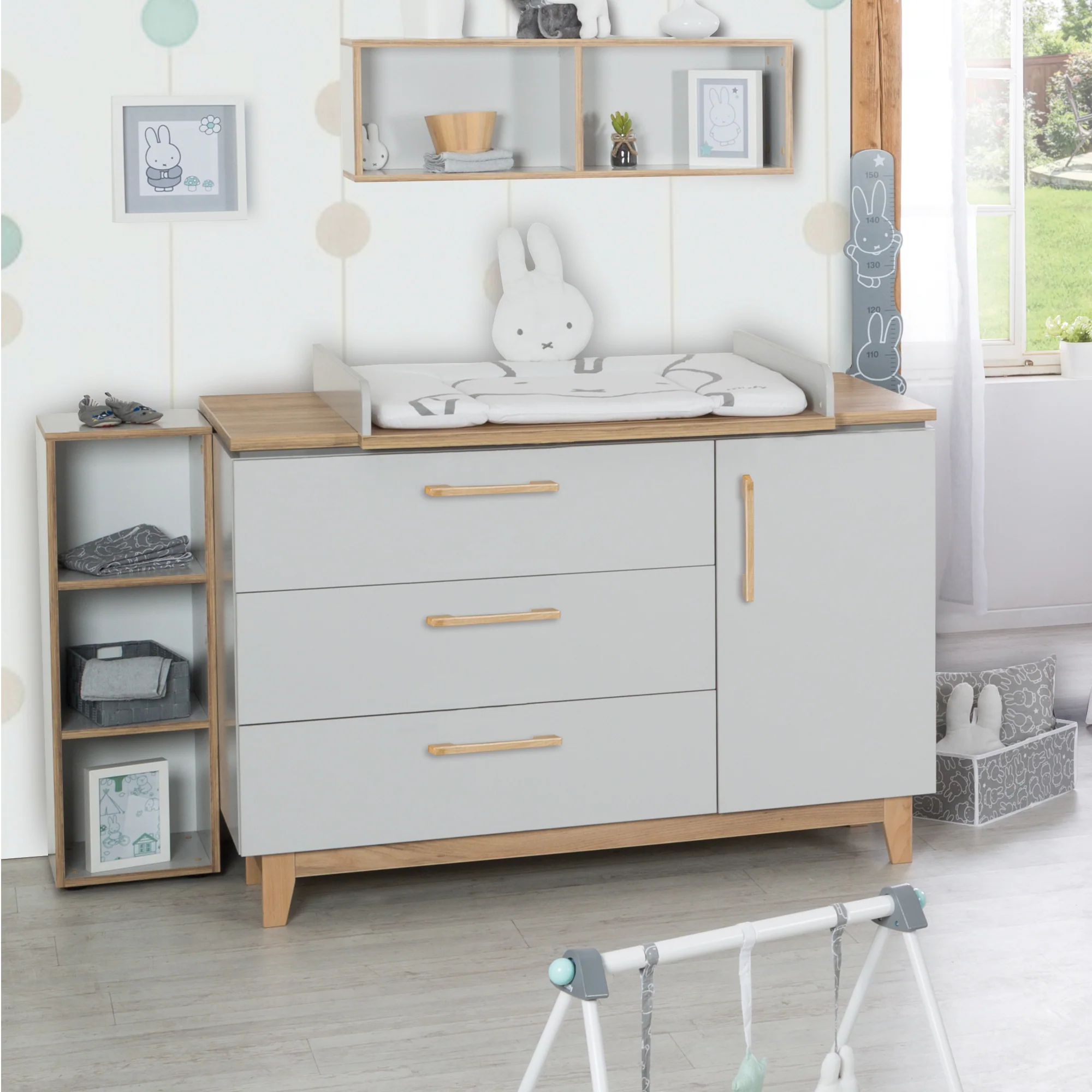Seitenregal 'Caro', passend unter Wickelkommode 'Caro', für Baby- & Kinderzimmer, lichtgrau - Image 3