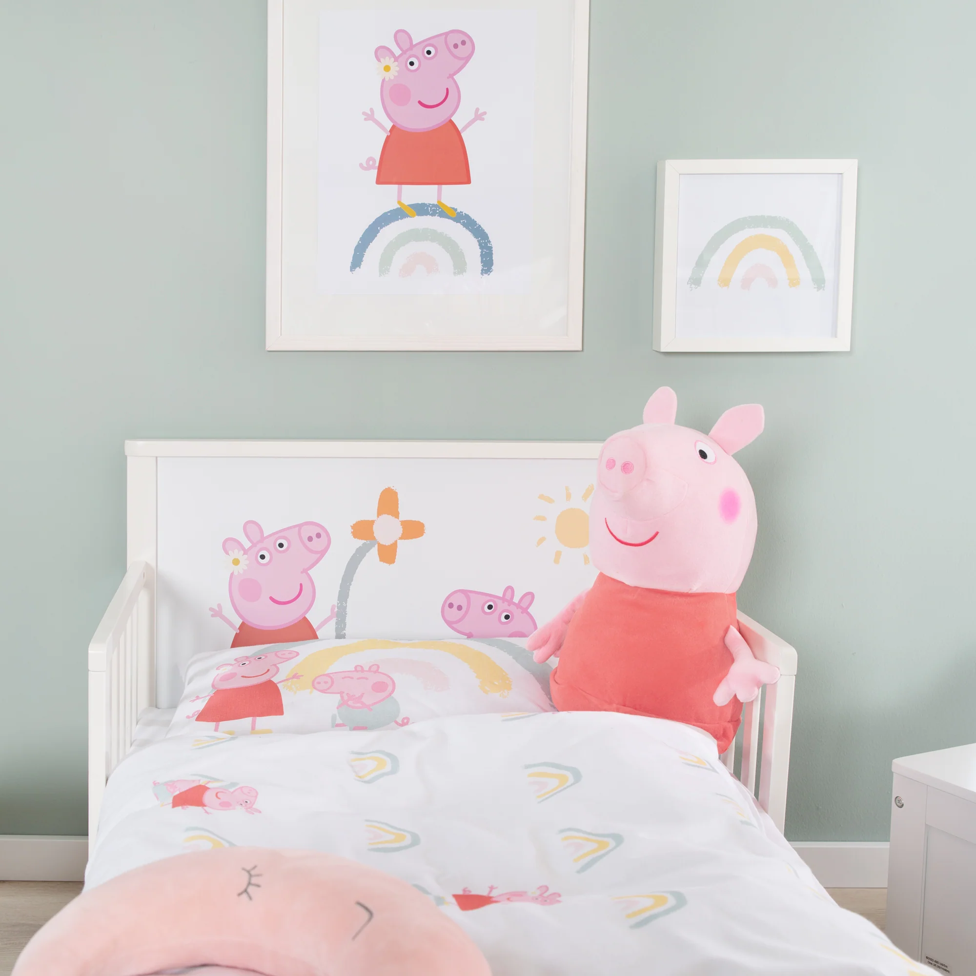 Kinderbettwäsche 100 x 135 cm 'Peppa Pig' - aus Baumwolle - Weiß / Rosa - Image 7