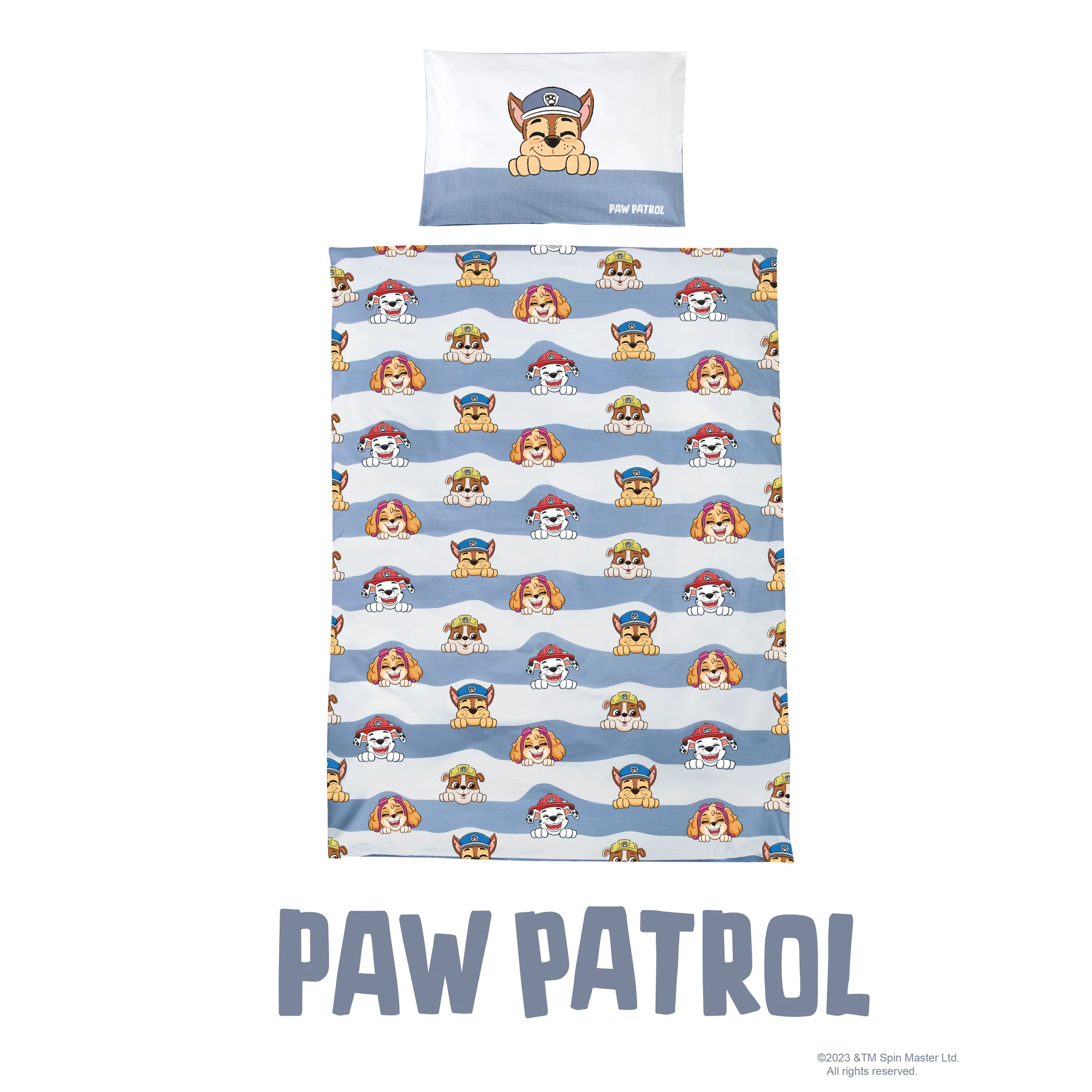 Kinderbettwäsche 100 x 135 cm 'Paw Patrol' - aus Baumwolle - Weiß / Blau - Image 3