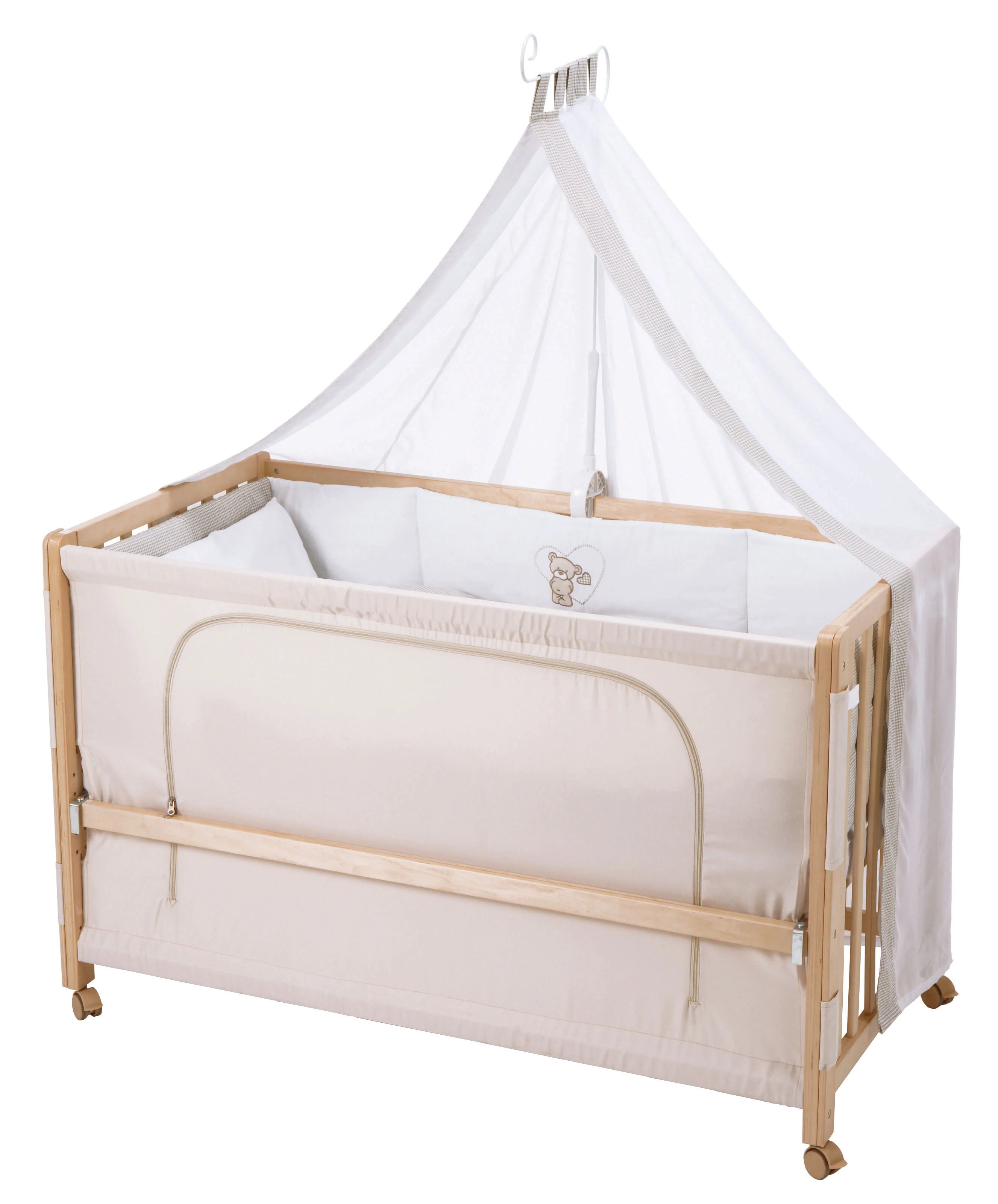 Room Bed 'Liebhabär', 60 x 120 cm, Beistellbett zum Elternbett mit kompletter Ausstattung - Image 5