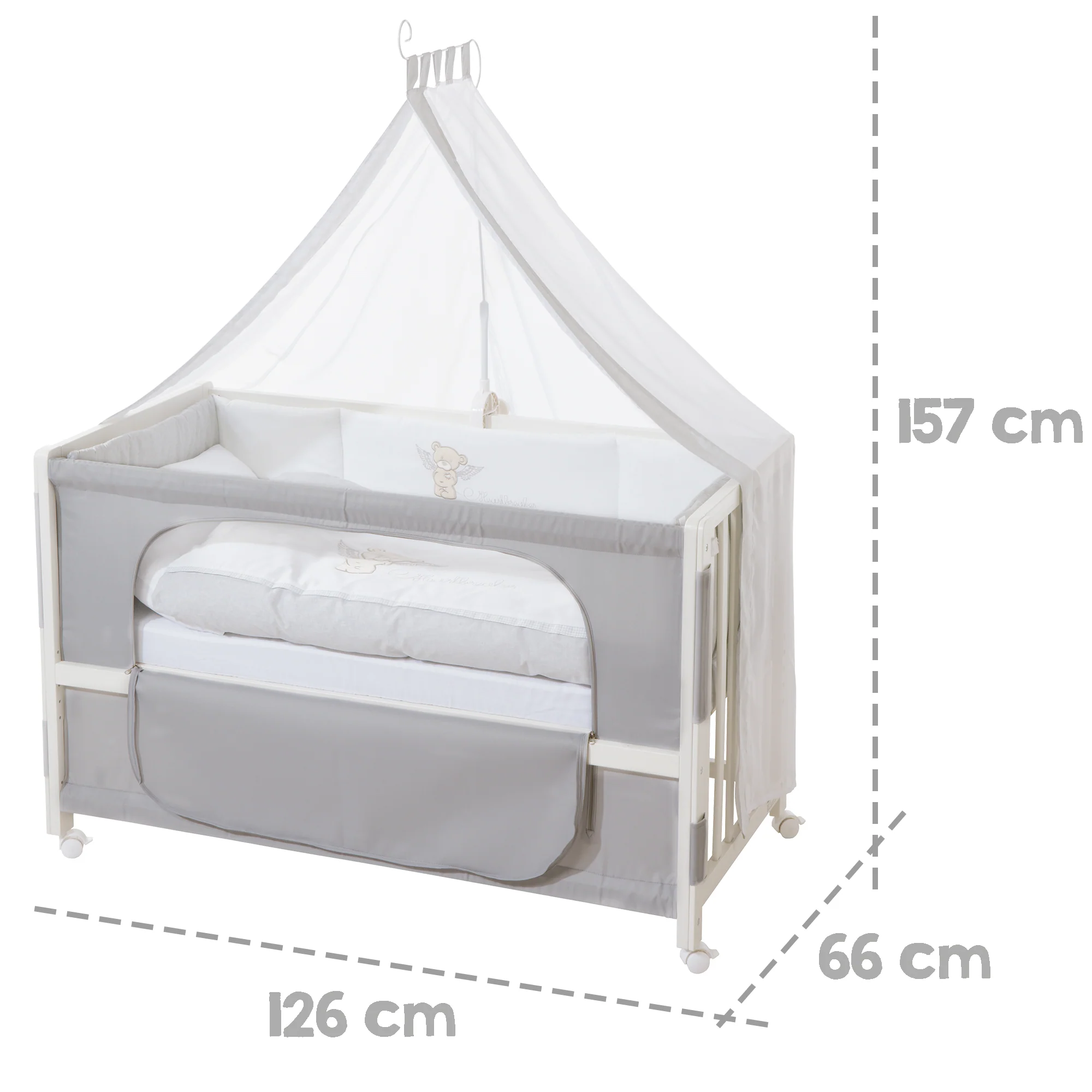 Room Bed 'Heartbreaker', 60 x 120 cm, Beistellbett zum Elternbett, komplette Ausstattung - Image 3