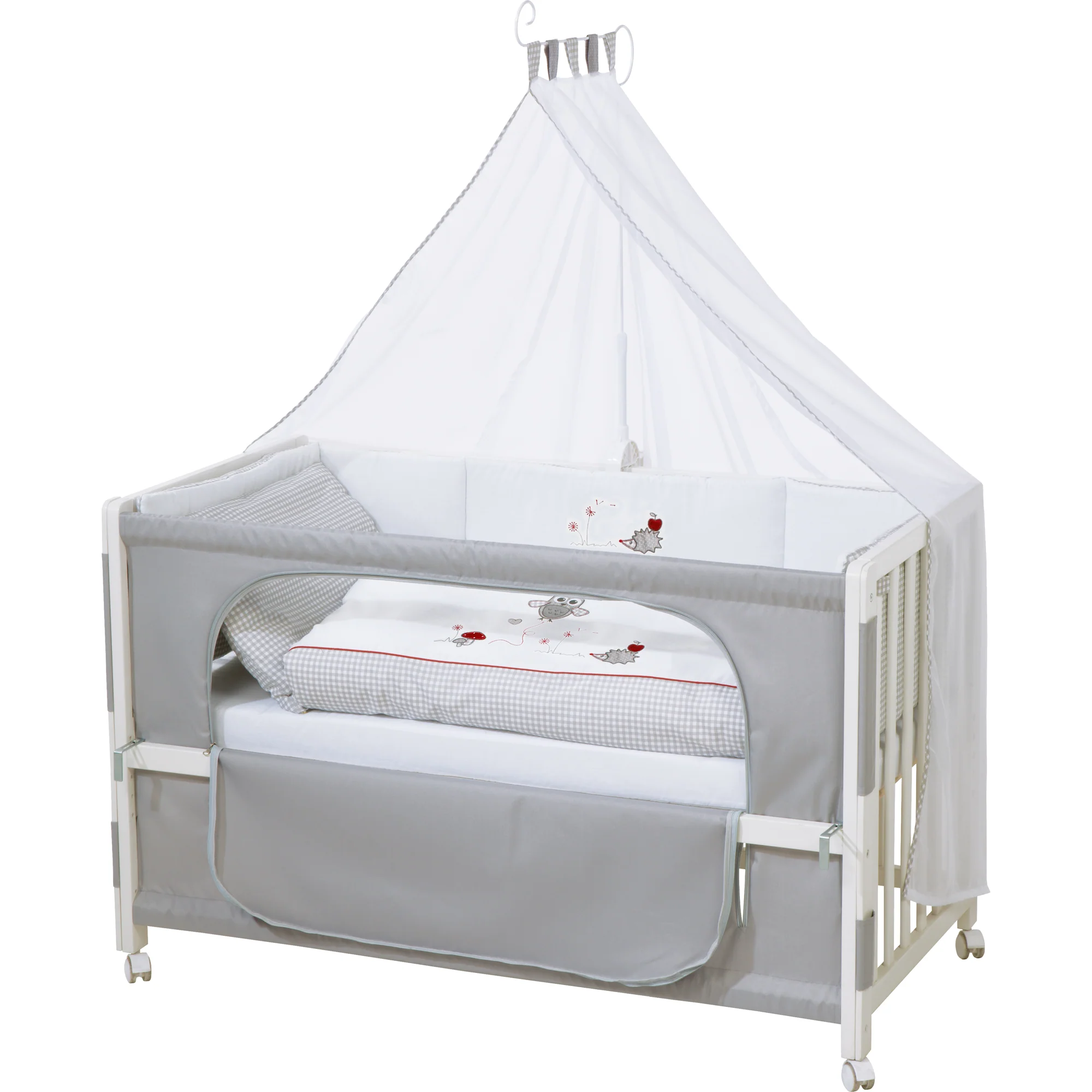 Room Bed 'Adam & Eule', 60 x 120 cm, Beistellbett zum Elternbett, komplette Ausstattung - Image 5