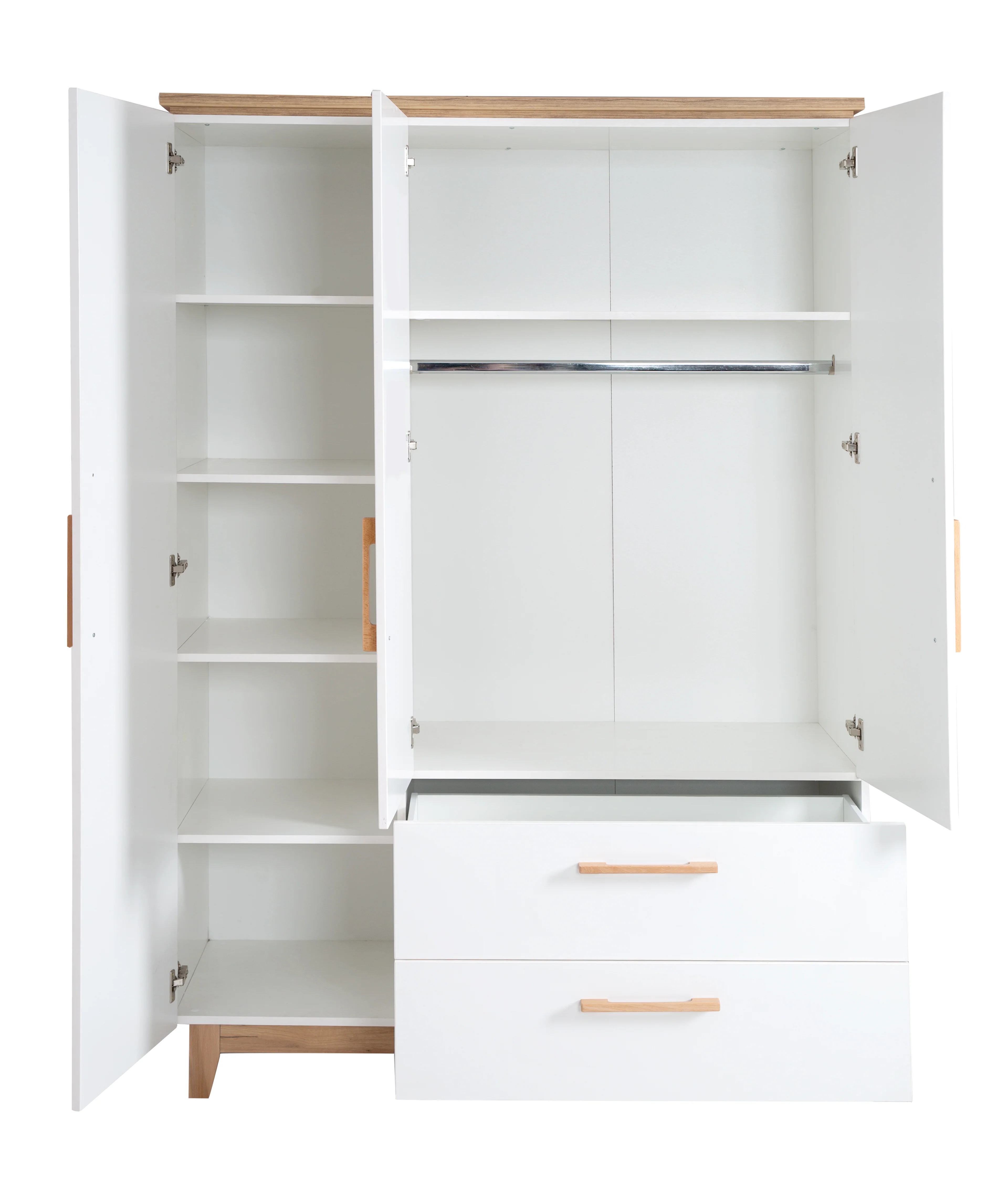 Kleiderschrank 'Finn', 3 Türen, 2 Schubladen, weiß, mit Soft Close-Technik, Drehtürenschrank - Image 5
