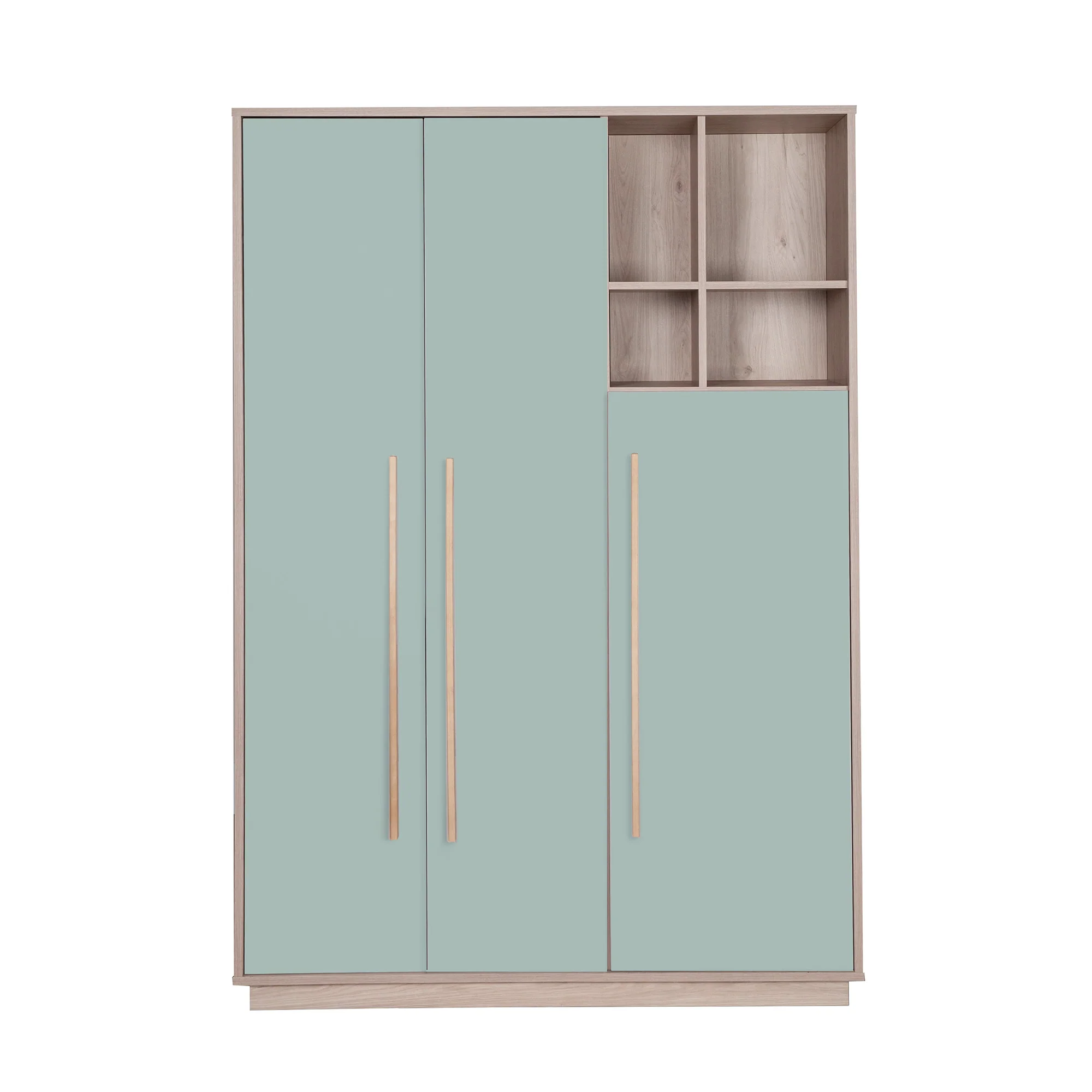 Kleiderschrank 'Selva' 3-türig mit offenem Fach - Soft-Close - Reed Green / Virginia Chestnut - Image 4
