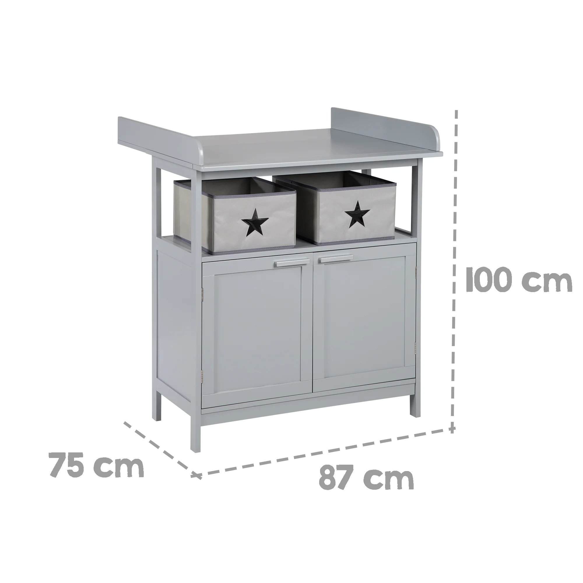 Wickelkommode 'Hamburg' mit Ansatz, 2 Türen & Boxen, Wandbefestigung, Wickelhöhe 92 cm - Image 10