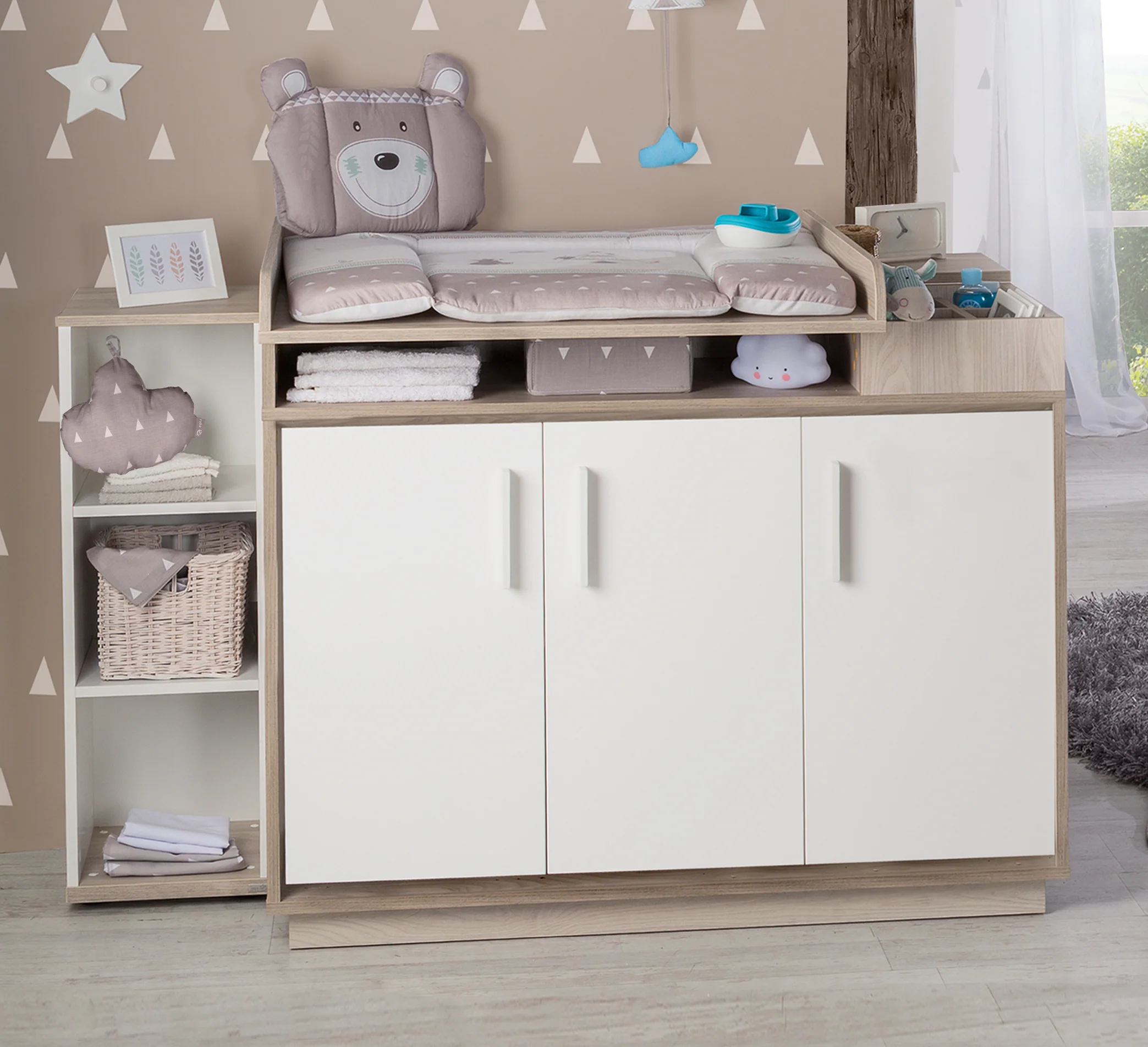 Wickelkommode 'Olaf' mit Wickelansatz, Weiß/Luna Elm, Wickelhöhe 92,5 cm - Image 6