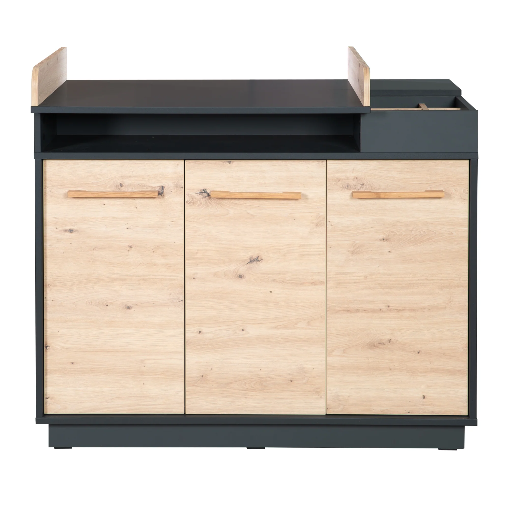 Wickelkommode 'Lenn' inkl. offenen Fächern, Anthrazit / Holzdekor 'Artisan Eiche' - Image 3