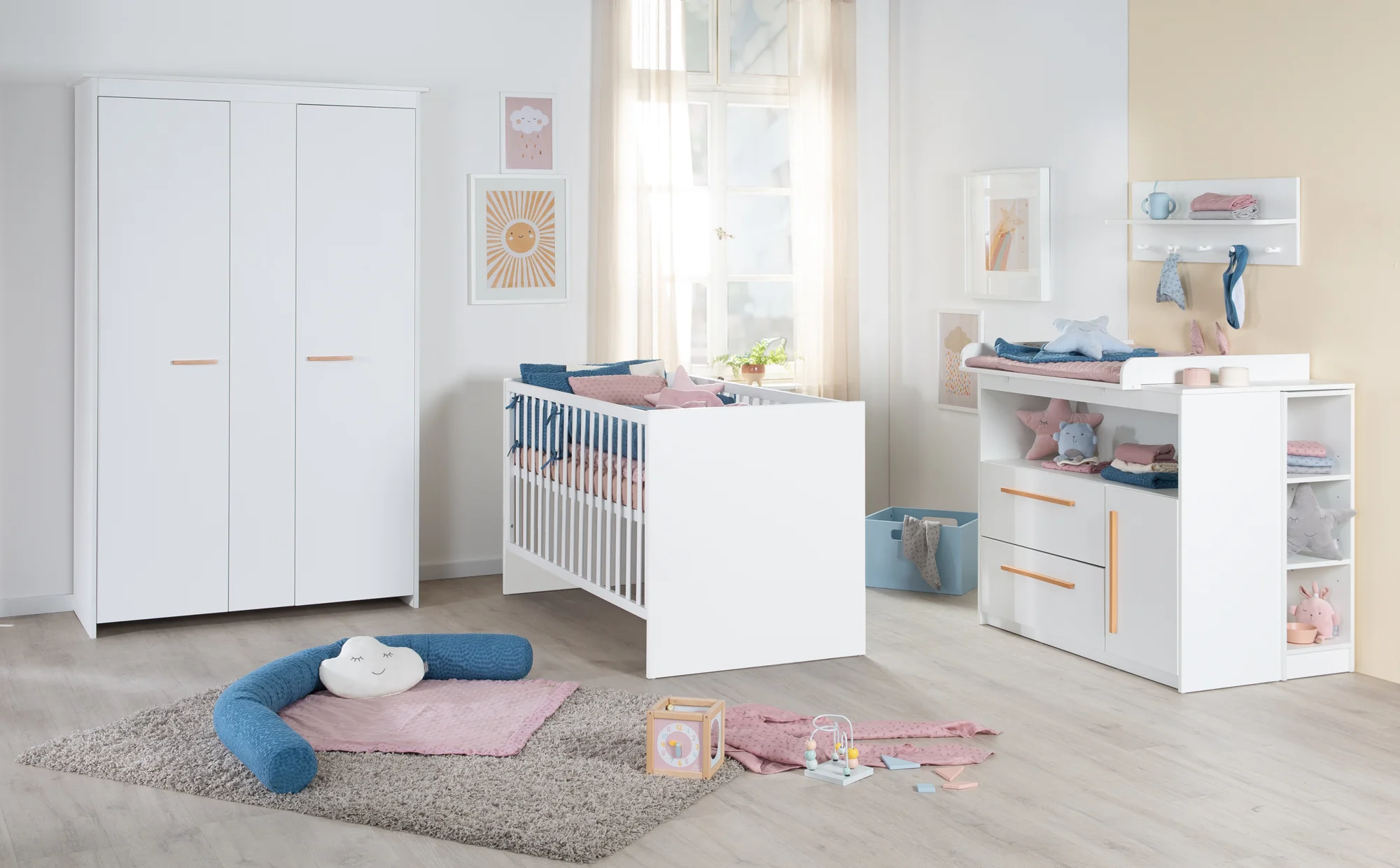 Wickelkommode 'Lilo' mit Schubladen, Tür, offenem Fach - Weiß - Image 9