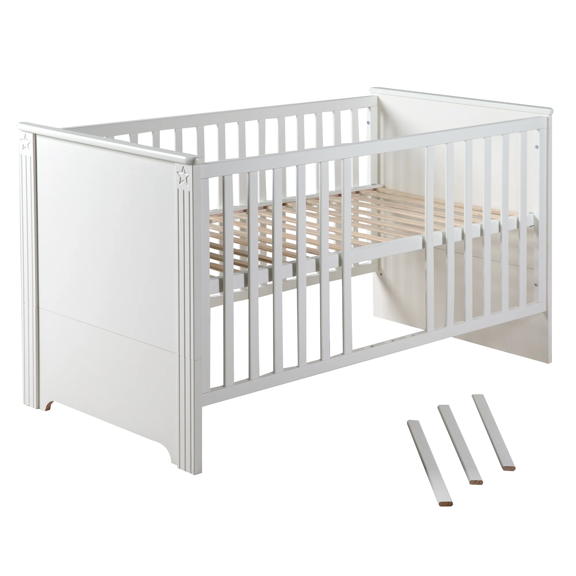 Kombi-Kinderbett 'Maxi', 70 x 140 cm,  3-fach höhenverstellbar, umbaubar zum Juniorbett - Image 10