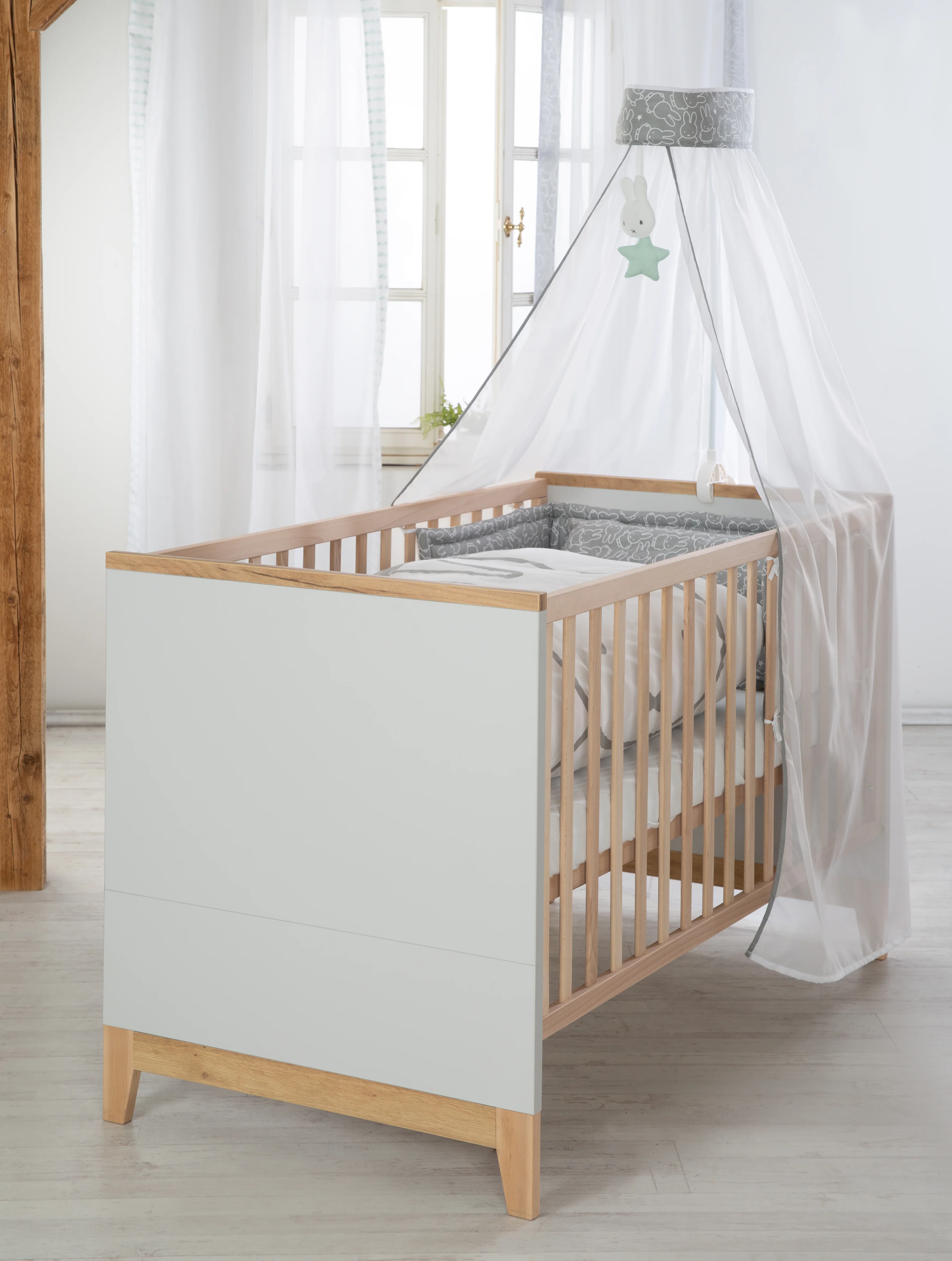 Kombi-Kinderbett 'Caro', 70 x 140 cm, höhenverstellbar, mitwachsend, 3 Schlupfsprossen, umbaubar - Image 4