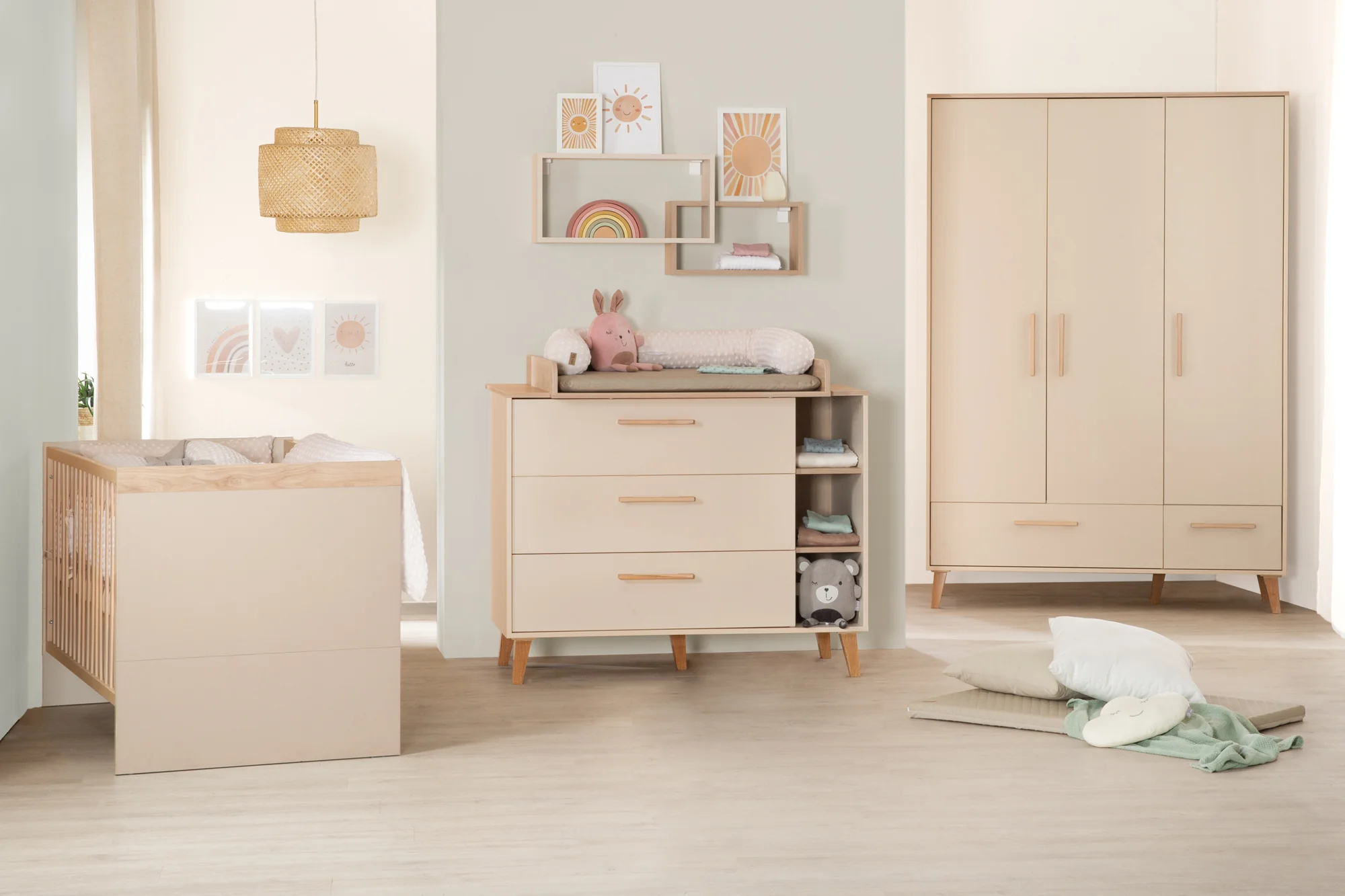 Baby- & Kinderbett 'Jil' 70x140 cm - Umbaubar zum Juniorbett - Cashmere / Chestnut - Image 7